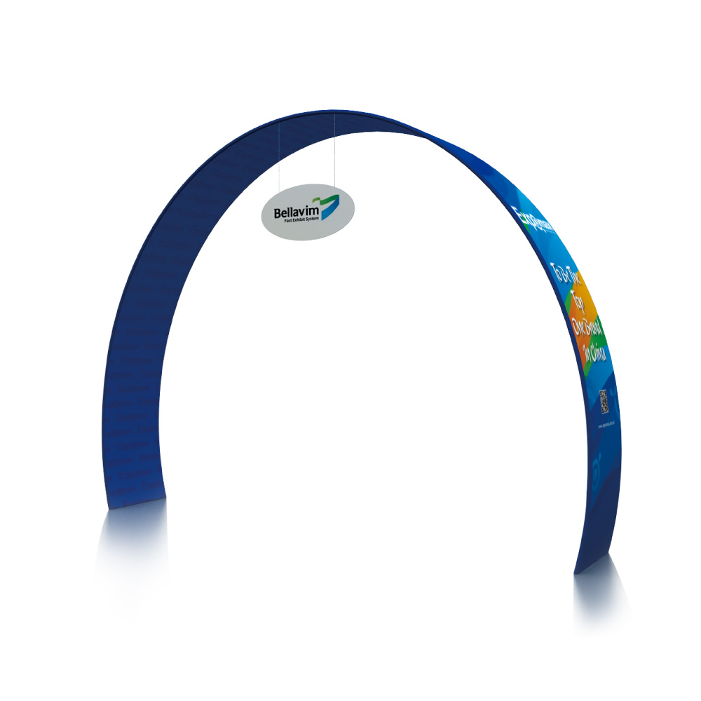 Fabric Tension Round Arch Banner Display with Custom Graphic