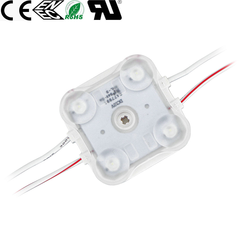 SMD 2835 Waterproof LED Module (4 LED Chips with Optical Lens, White Light 2W, L42 x W42x H10mm) for 180--350mm Thickness of Light Boxes and Light Emitting Words