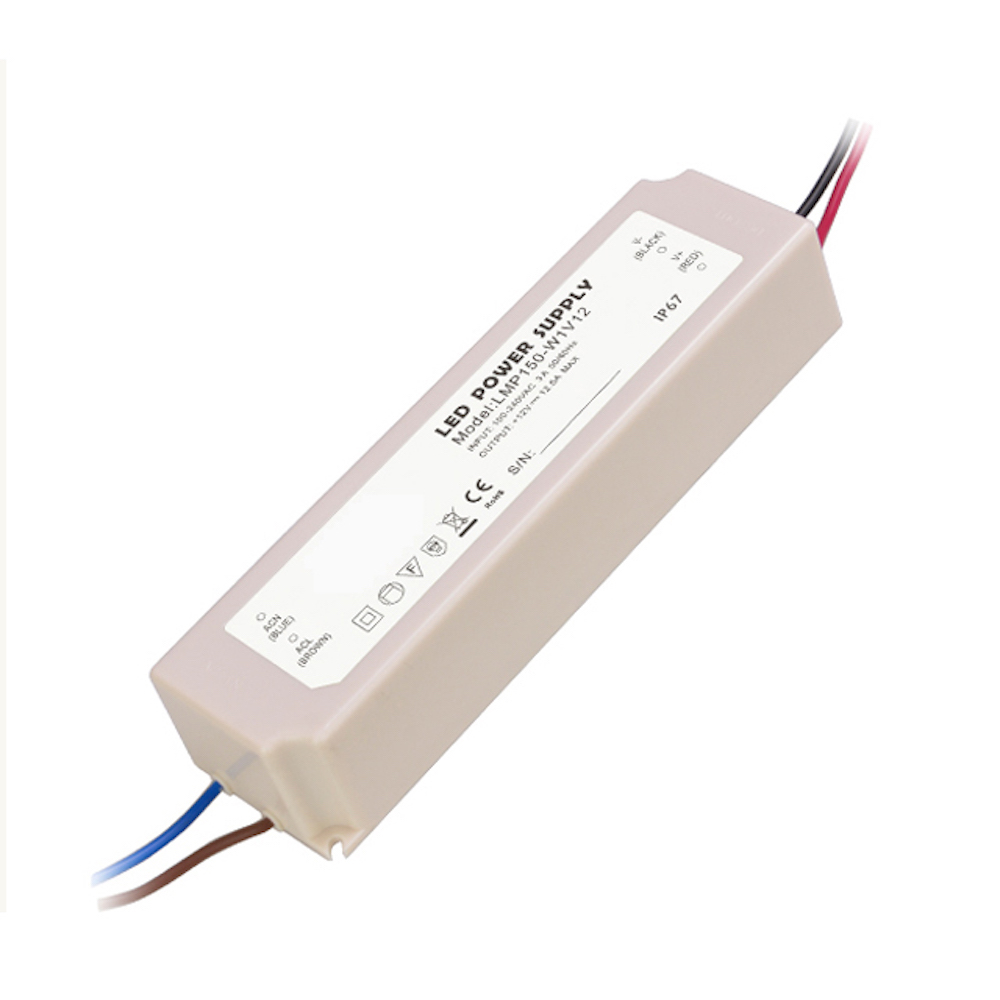 150W AC100V-240V to DC 12V Waterproof Rubber Shell  LED Power Supply Transformer Driver