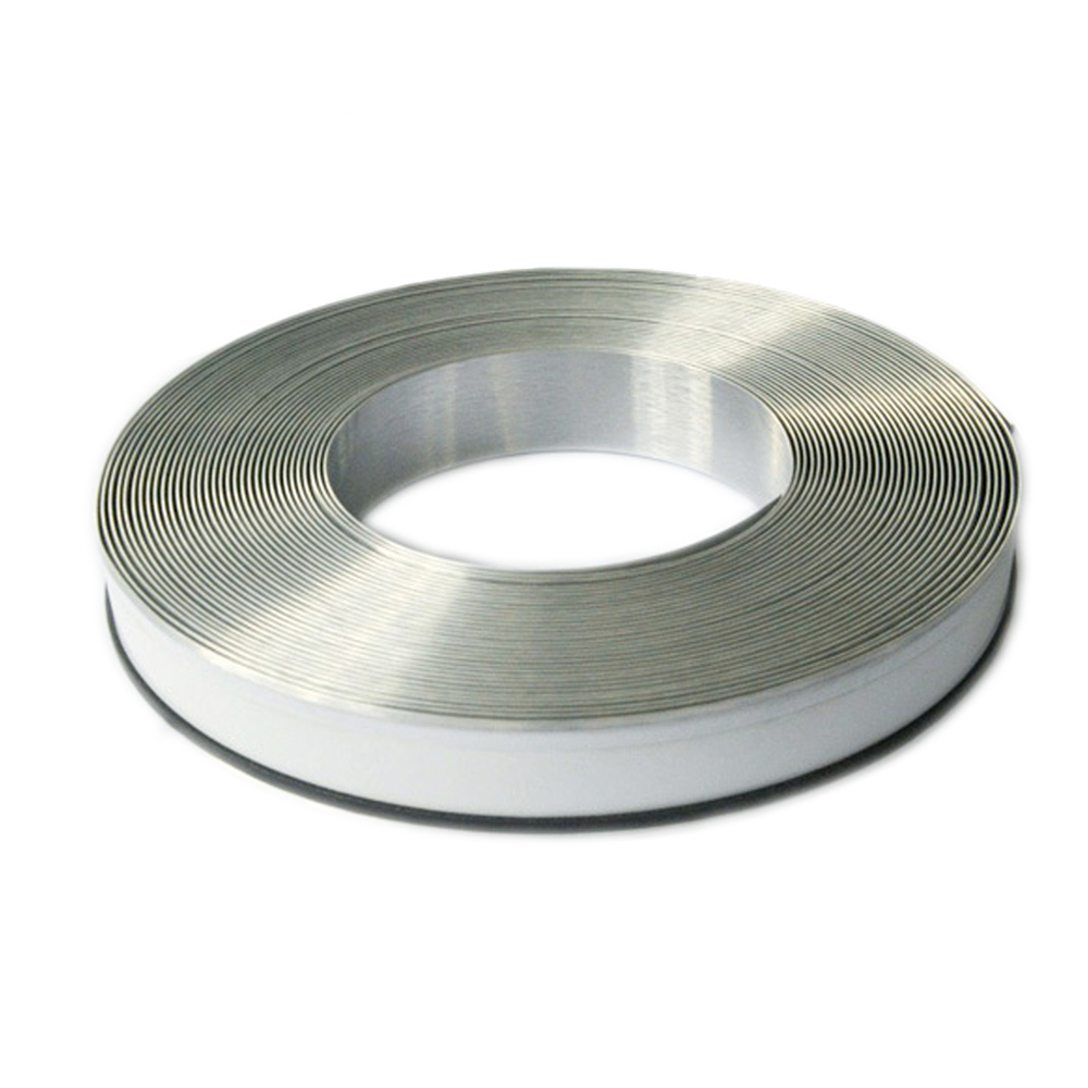 88mm (3.46") x 50m (164ft) 0.6mm（0.024"） Thickness Brushed Silver Aluminum Trim Cap with PC & Foam (Channelume)