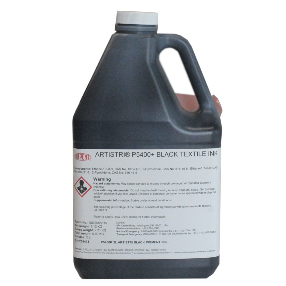 Dupont ARTISTRI P5400+ Black Textile Ink DTG Ink - P5000+ Series - 2L