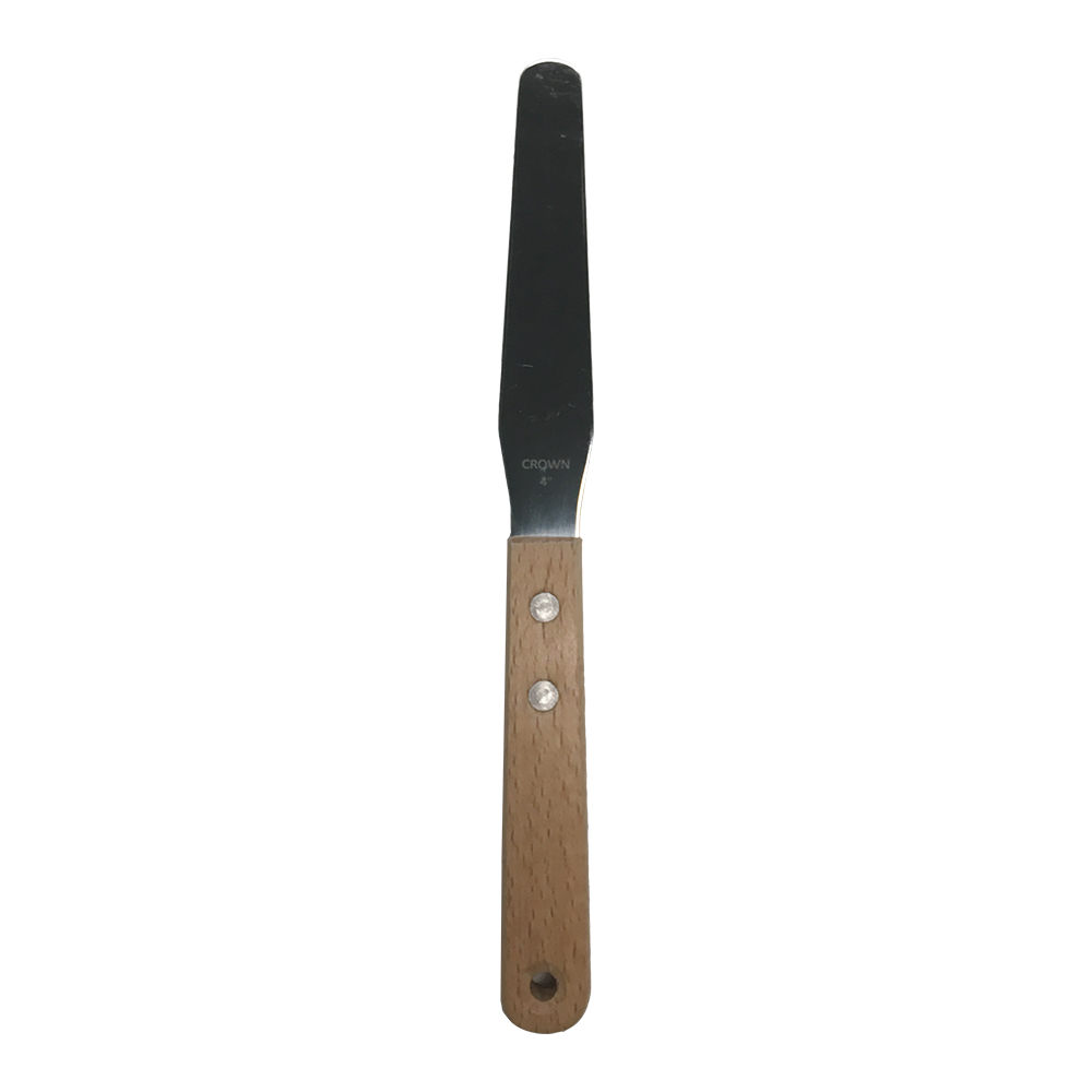 Wood Handle Flexible Ink Spatula - 4in