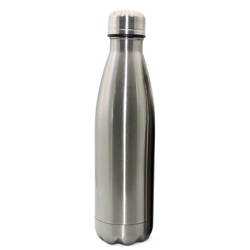 CALCA 10pcs 500ml / 17oz Bowling-Shaped Vacuum Bottle for Sublimation Printing, Silver