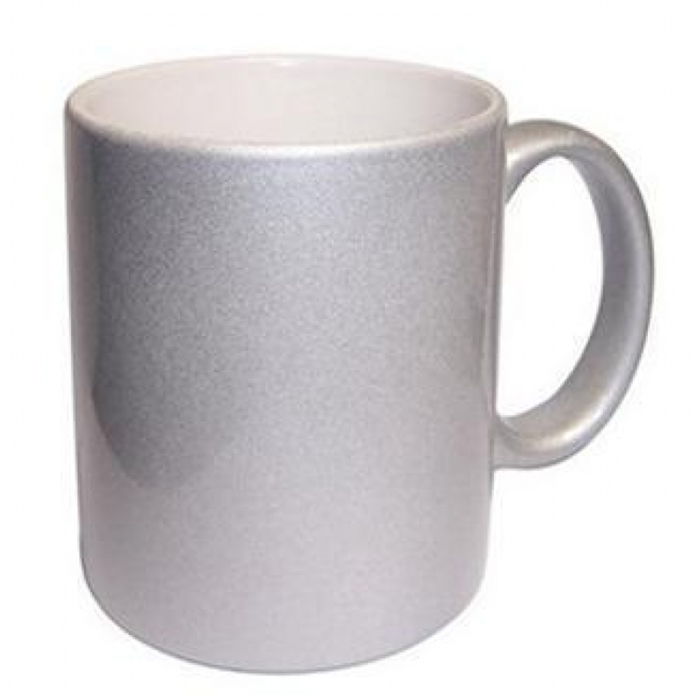CALCA 11 OZ Metallic Silver Sublimation Mug with Orca Coating for Sublimation Printing