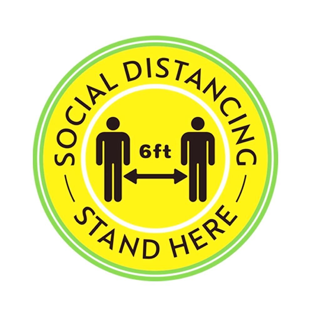 5PC Social Distancing Flooring Tile Sticker