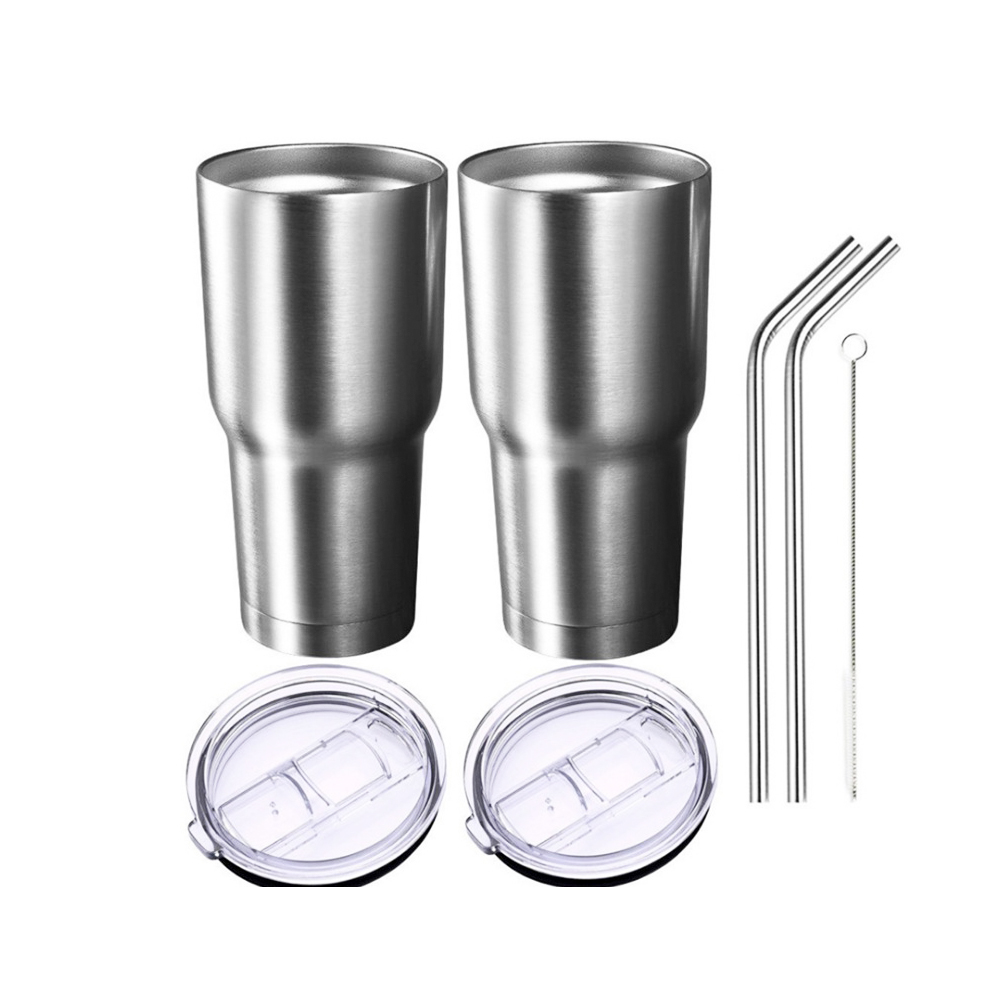 30oz Stainless Steel Vacuum Insulated Tumbler Car Coffee Mug Stainless Steel Travel Cup With Lid Straw