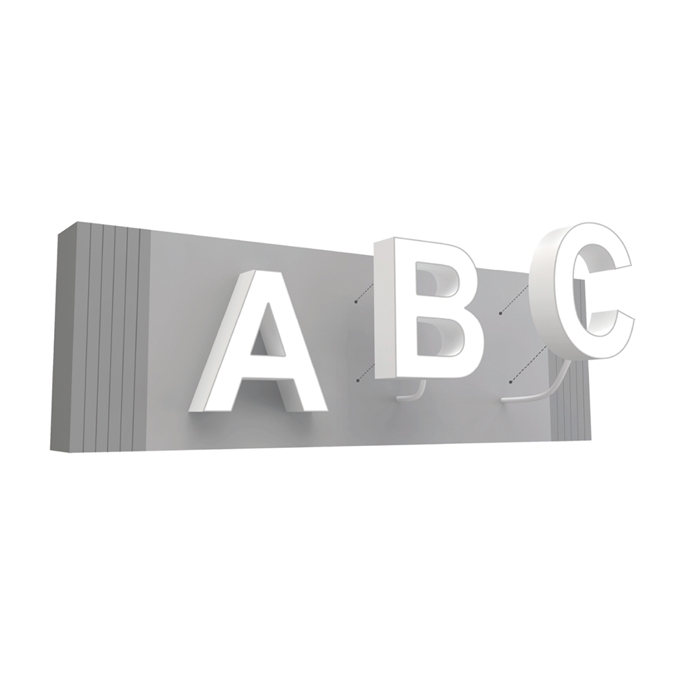 Letter Track Rivets White Waterproof Assembled Channel Letter Track Installation (Back Line ...