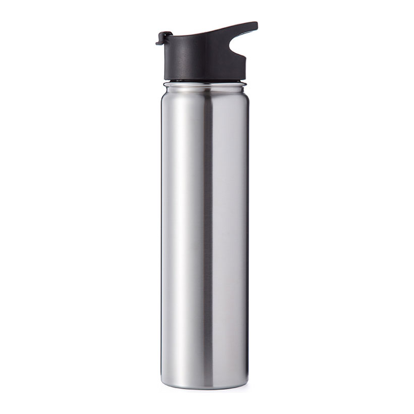 18oz Wide Mouth Stainless Steel Bottles with Sublimation Coating and Flip Cover Lid Sliver