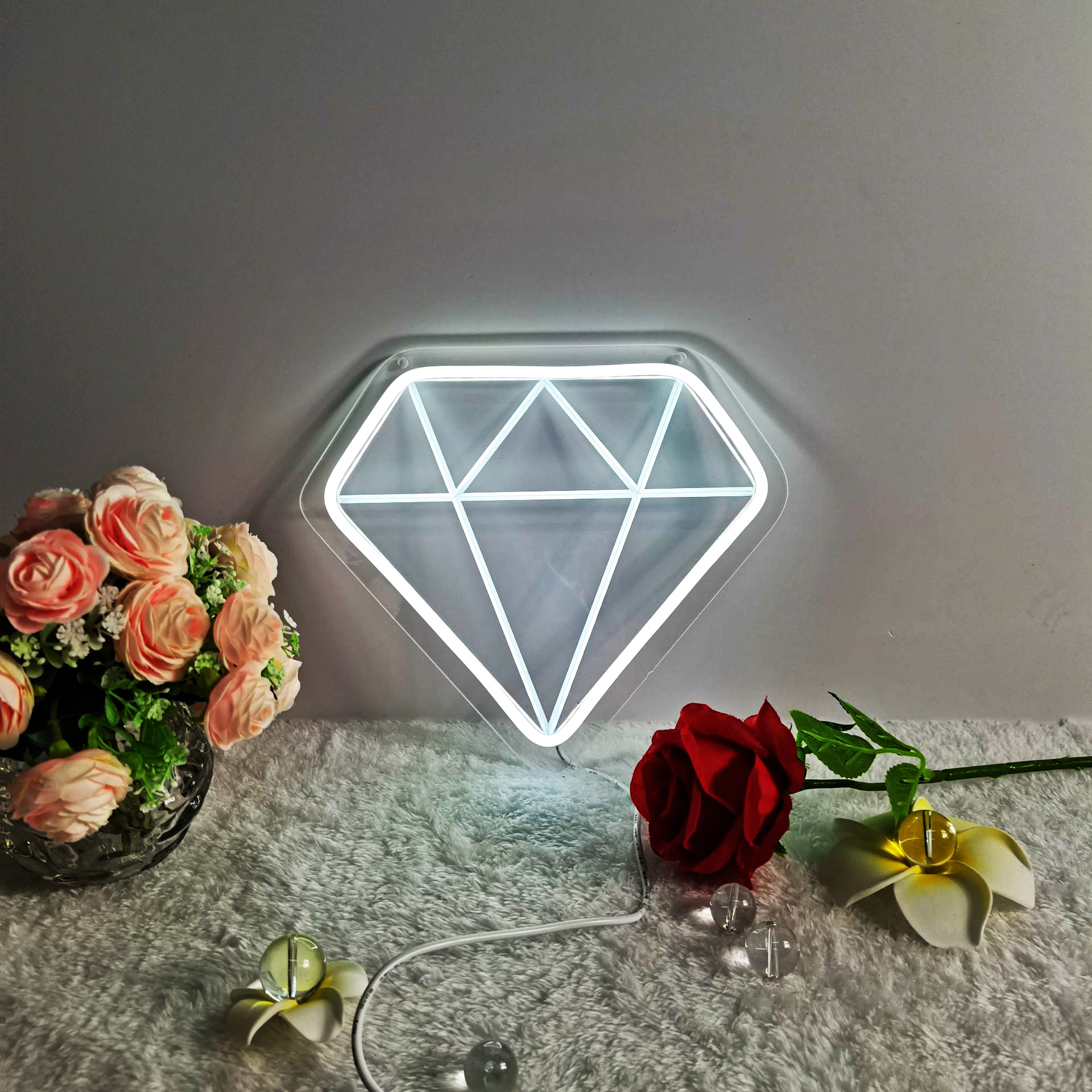 CALCA LED Diamond shape Neon Sign, Size- 10.2 X 9 inches