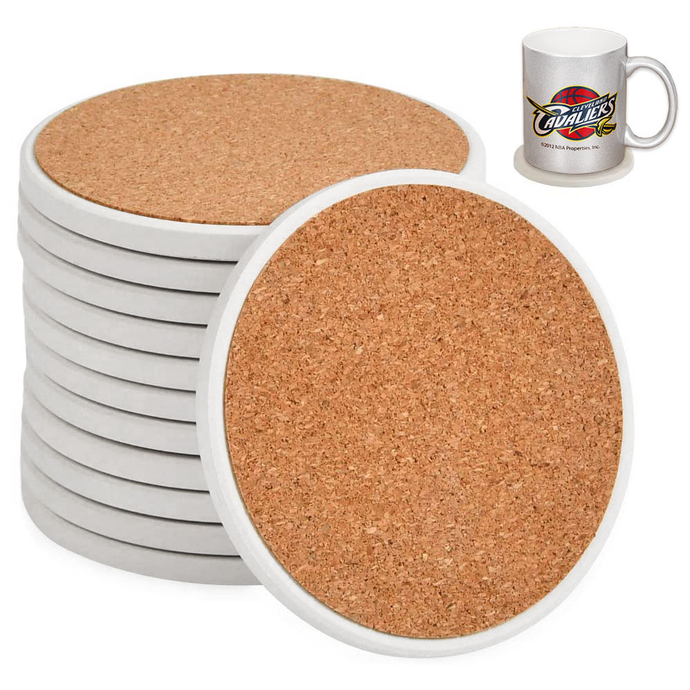 US Stock-144 Pack Sublimation Blanks 4.25 Inch Round Ceramic Tile Coaster With Cork Backing Pads