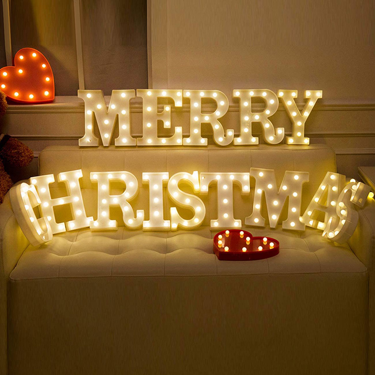 LED  Letter Lights Sign Warm white, Light Up Alphabet Letter for Home Party Wedding Decoration 