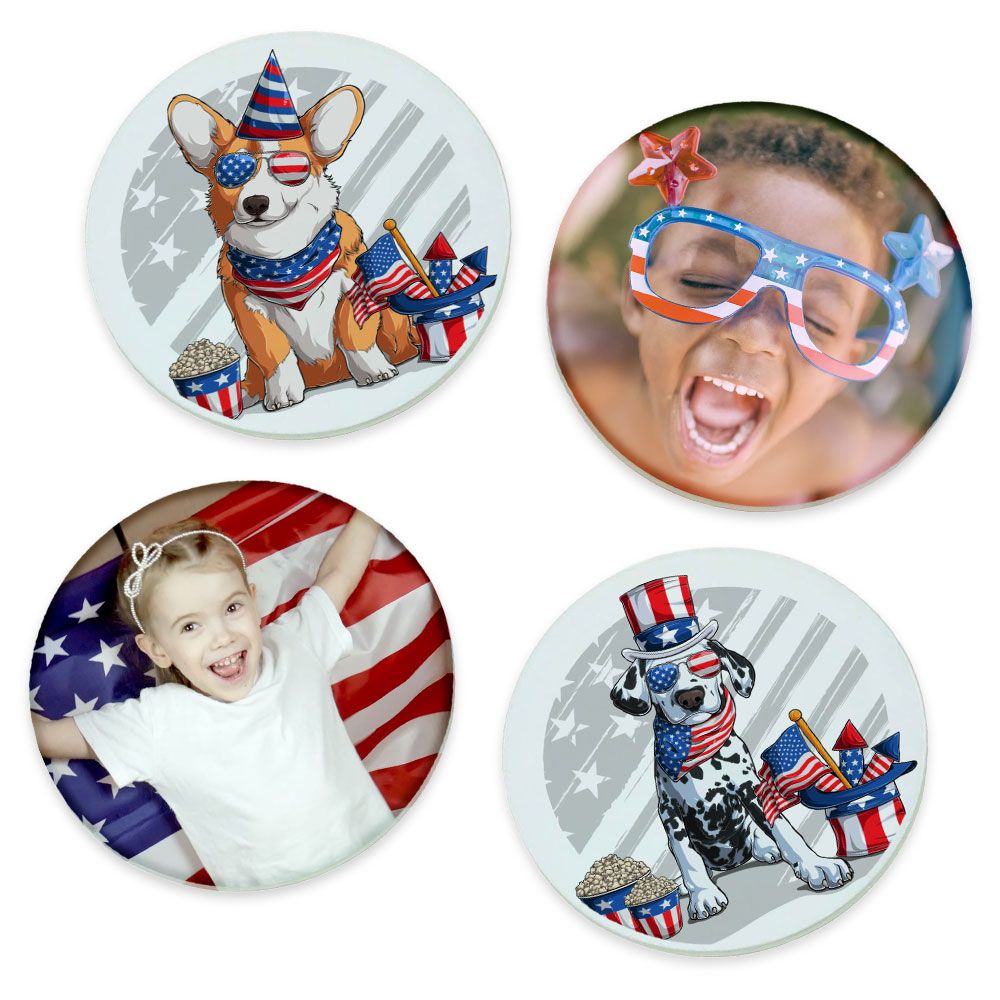 120 Pack Sublimation Personalised Photo Glass Coaster Blanks, 3.9in Round with Foot Pads