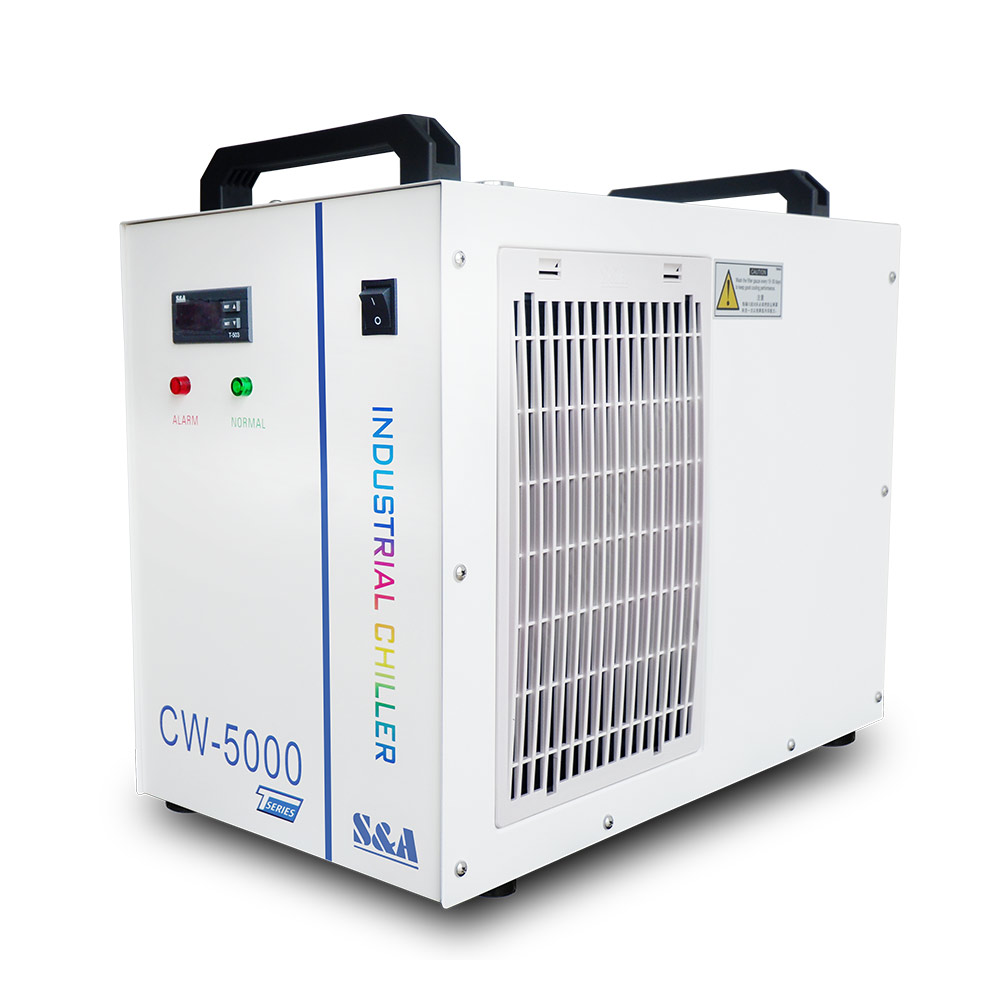 CW-5000TG Industrial Water Chiller (AC220V 50Hz) for a Single 80W or 100W CO2 Glass Laser Tube Cooling, 0.4HP