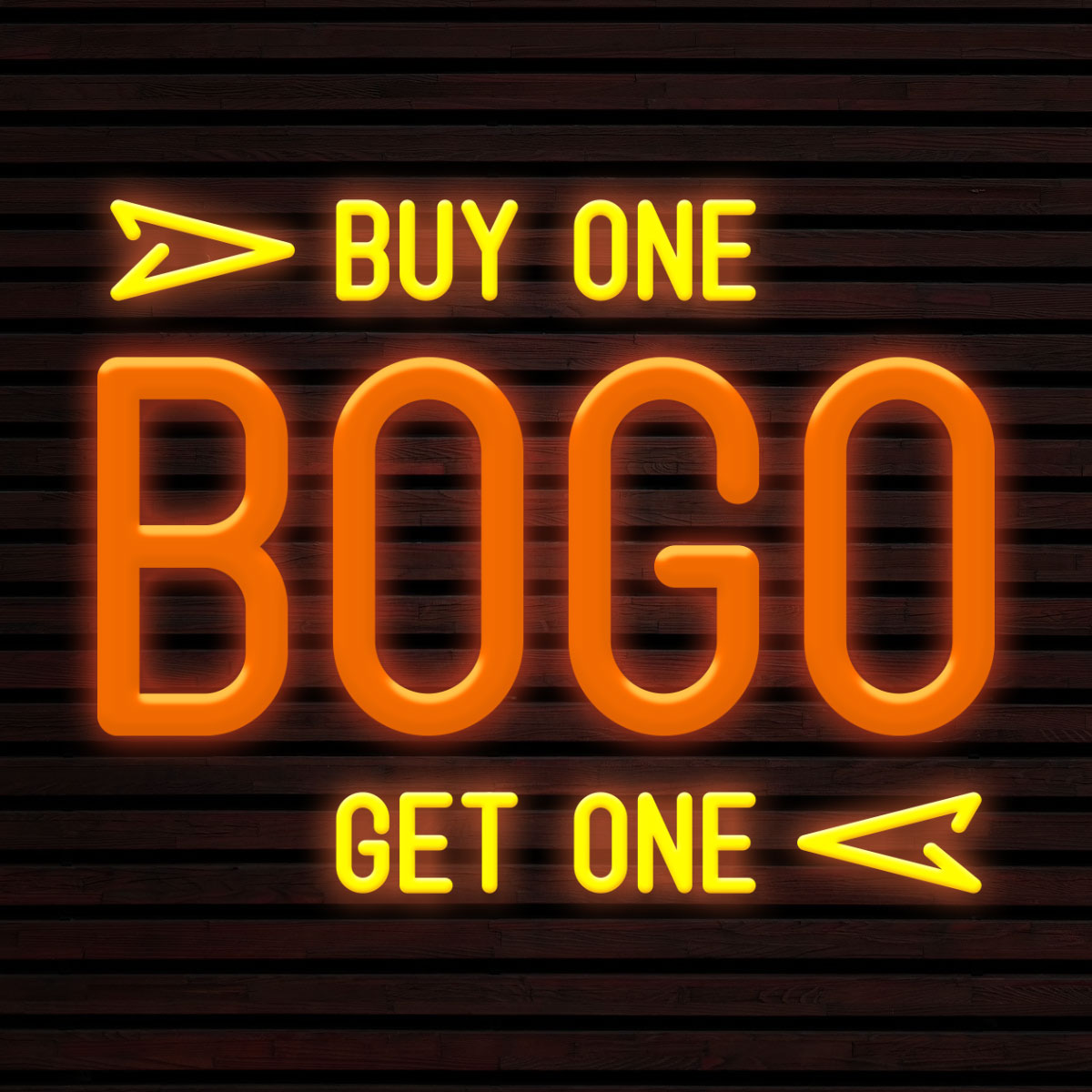 CALCA BOGO Orange+Yellow Neon Sign Size-19.7X15.7 inches