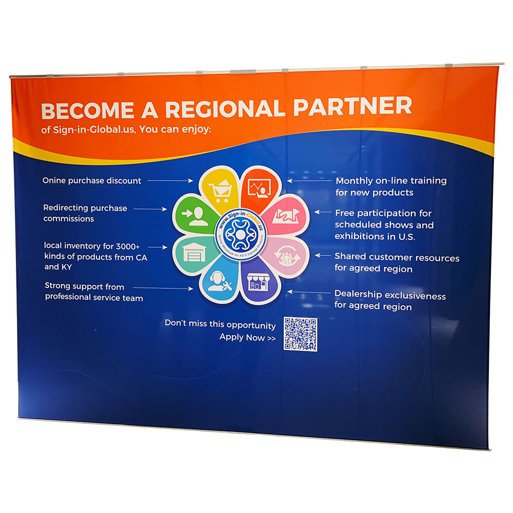 Custom Fabric Graphic for 10ft Straight Back Wall Display Custom Fabric Graphic for 10ft Straight Back Wall Display