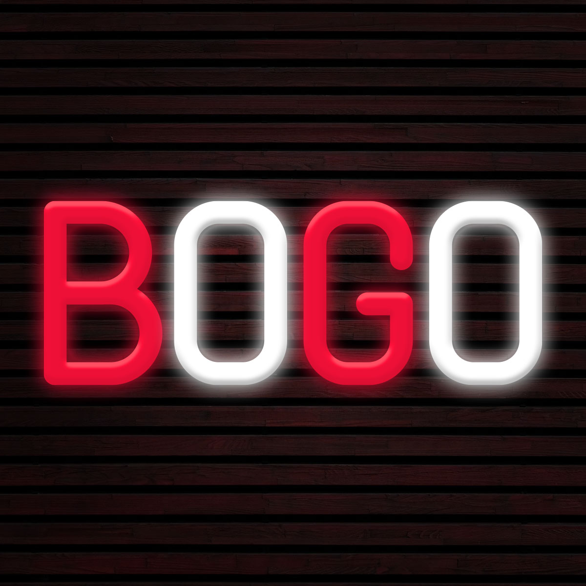 CALCA BOGO  White+Red  Neon Sign  Size-19.7X7.9 Inches