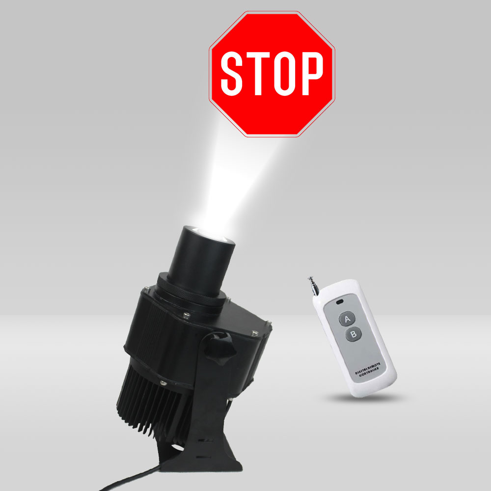 40W Outdoor Black Remote Control LED Gobo Projector Meanwell Driver (with Parking lot Rotating Glass Gobos)