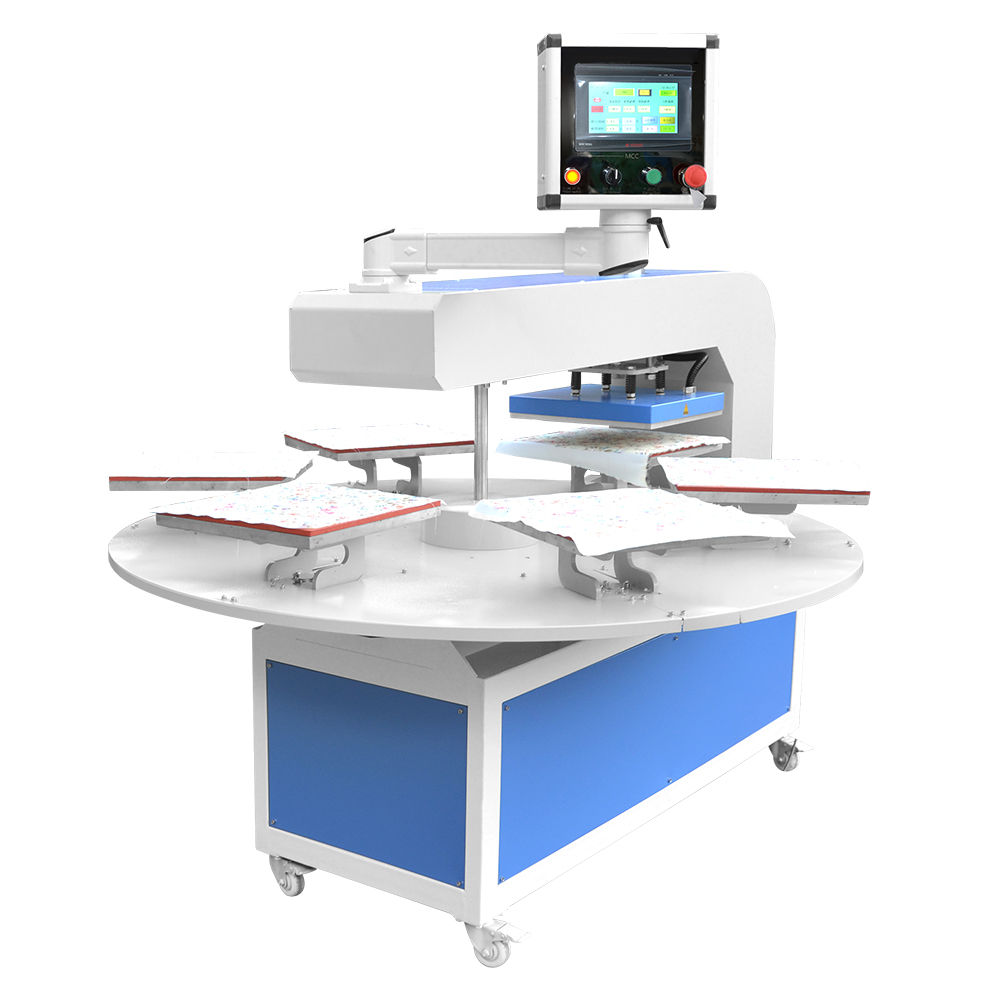 Полноавтоматический пневматический поворотный термопресс с шестью станциями (40*60 см/50*60 см/50*70 см)