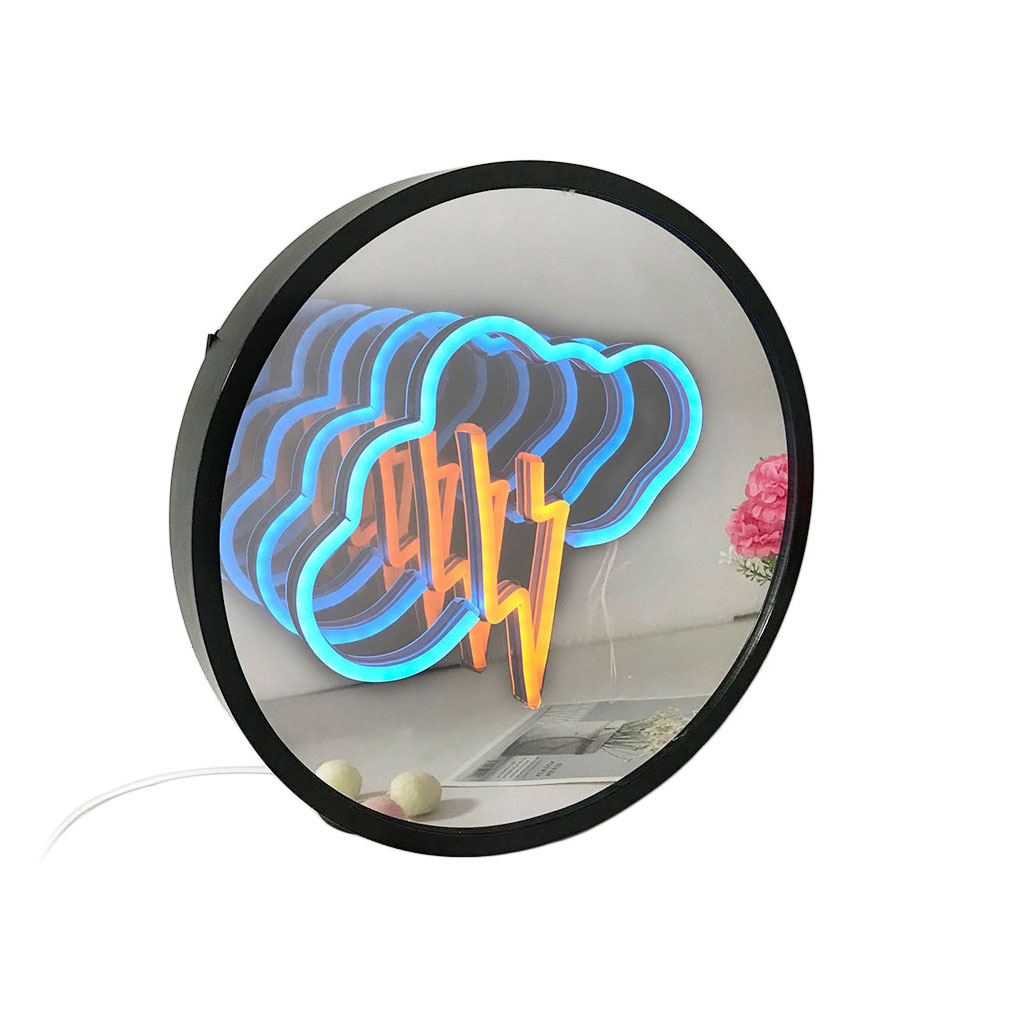 3D Magic Infinite Mirror Multi-layer cloud + lightning Neon Mirror Sign Size- 11.8X11.8 inches 3D Magic Infinite Mirror Multi-layer cloud + lightning Neon Mirror Sign Size- 11.8X11.8 inches