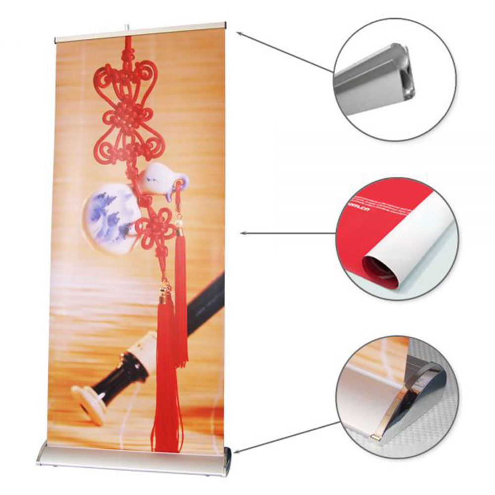 85x200cm 100x200cm 120x200cm 150x200cm 200x200cm HSilver Cap Broad Base Roll Up Banner Stand (Stand Only)