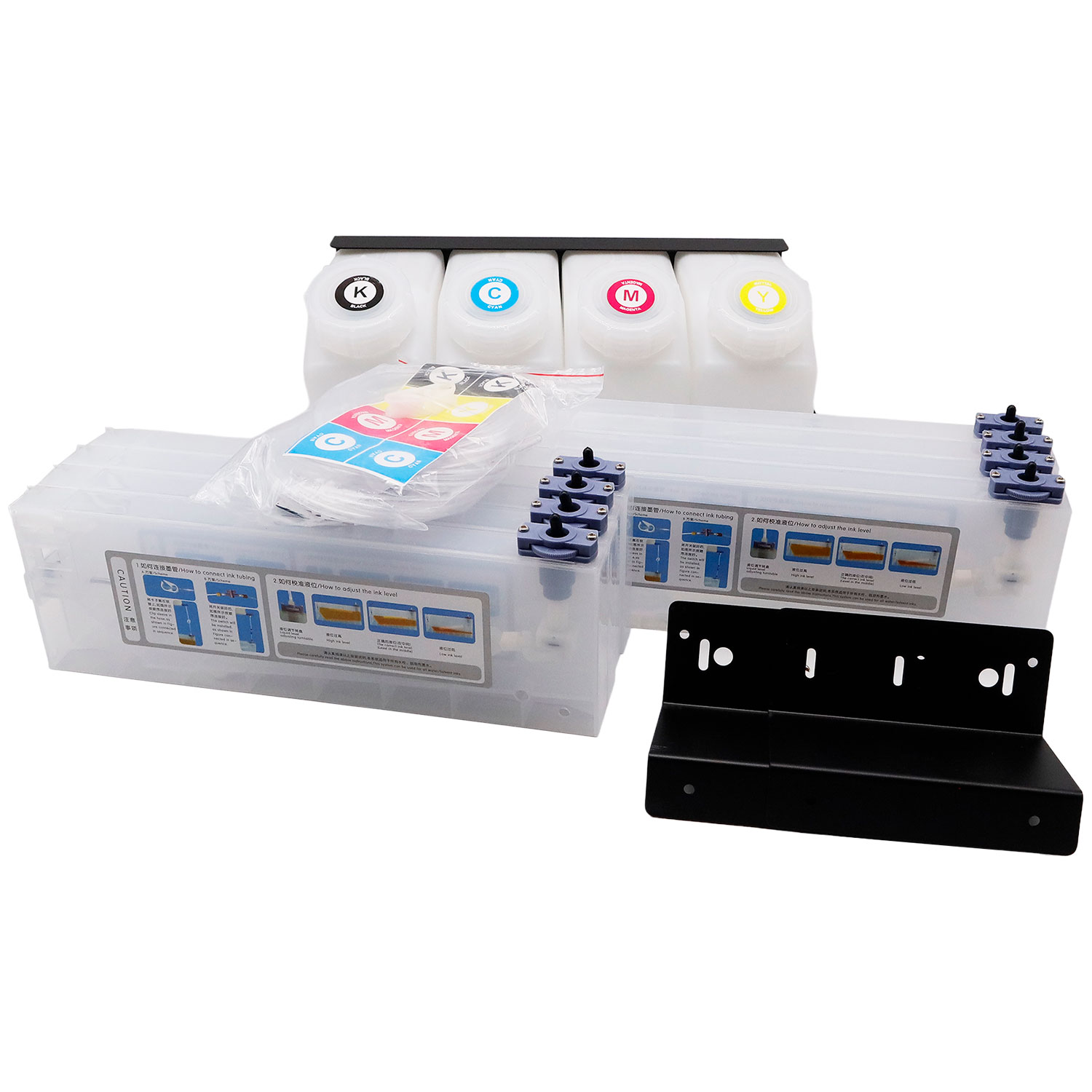 Generic Roland Bulk Ink System;4 Bottles, 8 Cartridges