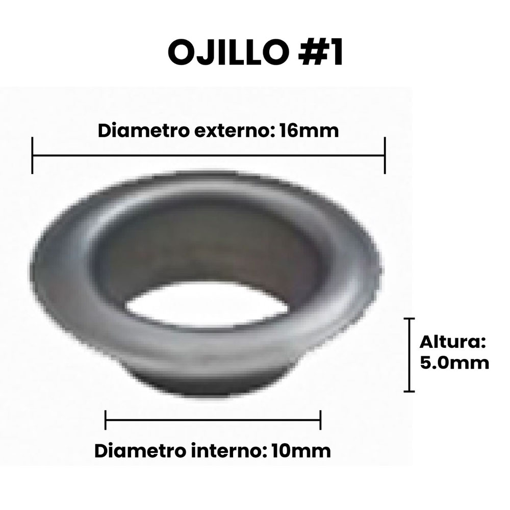 Ojillos semi -automatica 10mm#1 de Diámetro Interior Ojillos de Plata