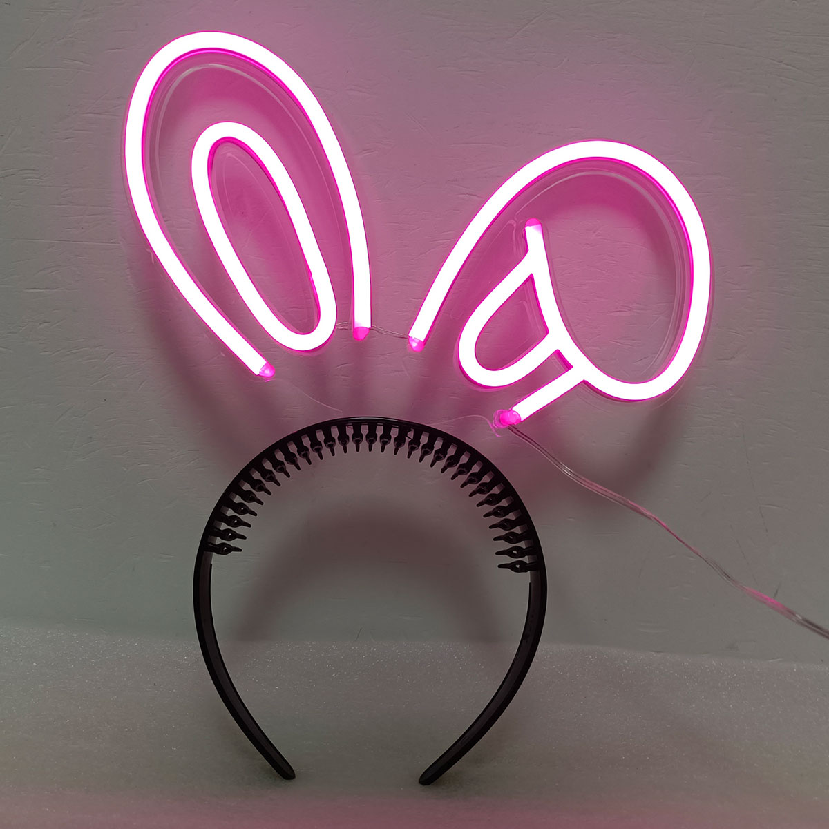LED Neon Headband PINK Rabbit,Size-9.8 X 5.5 inches(25x14cm)