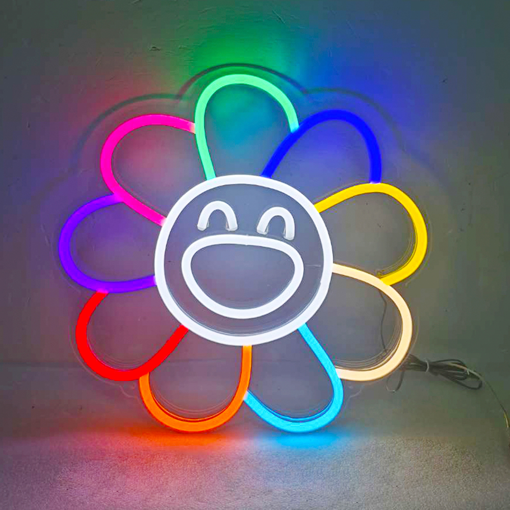 CALCA LED Neon Sign big sunflower Sign 12VDC  Size- 15.7X15.7inches(Colorful)