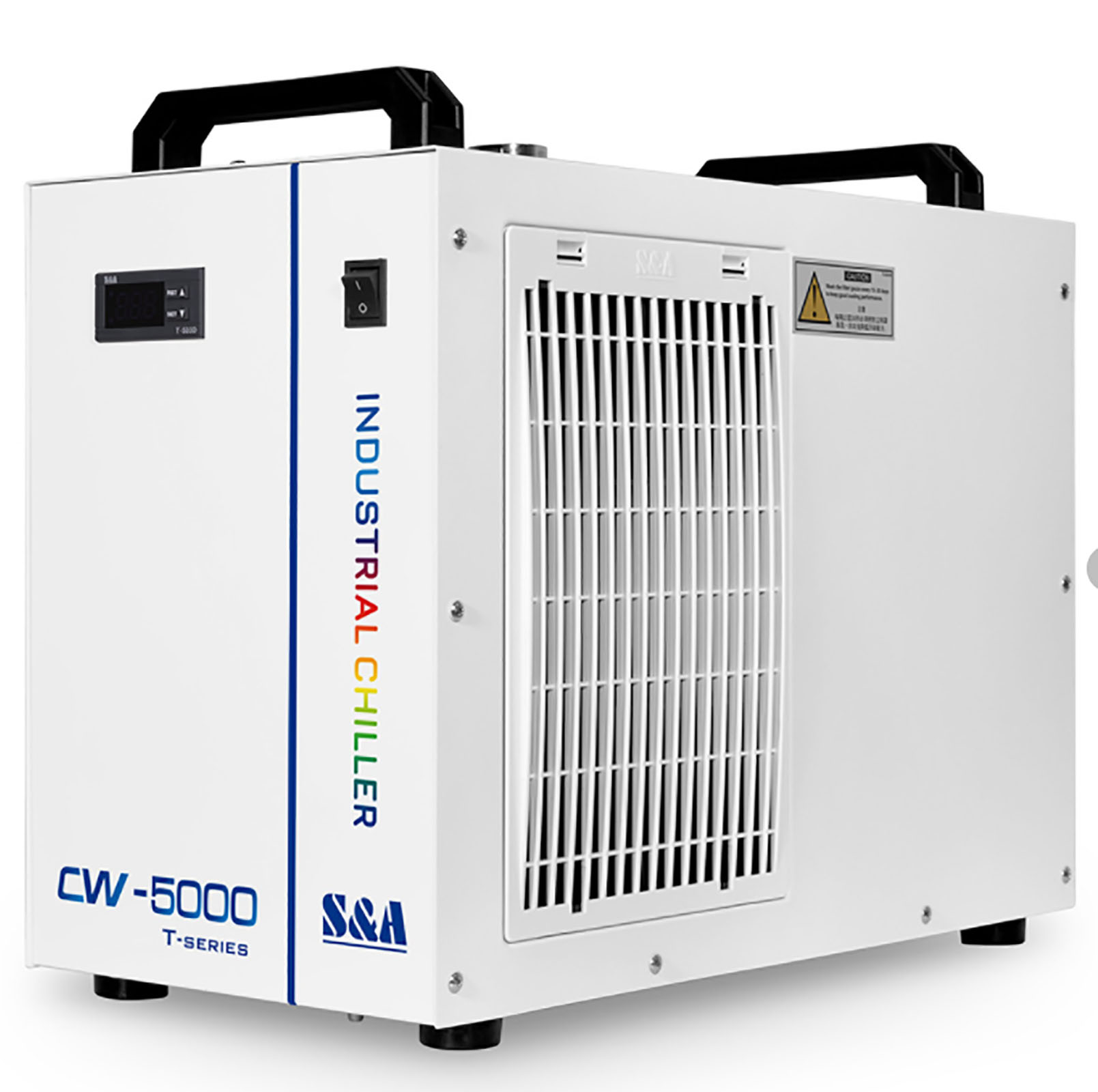CW-5000DG Industrial Water Chiller (AC 1P 110V 60Hz) for one 80W or 100W CO2 Glass Laser Tube Cooling, 0.41HP