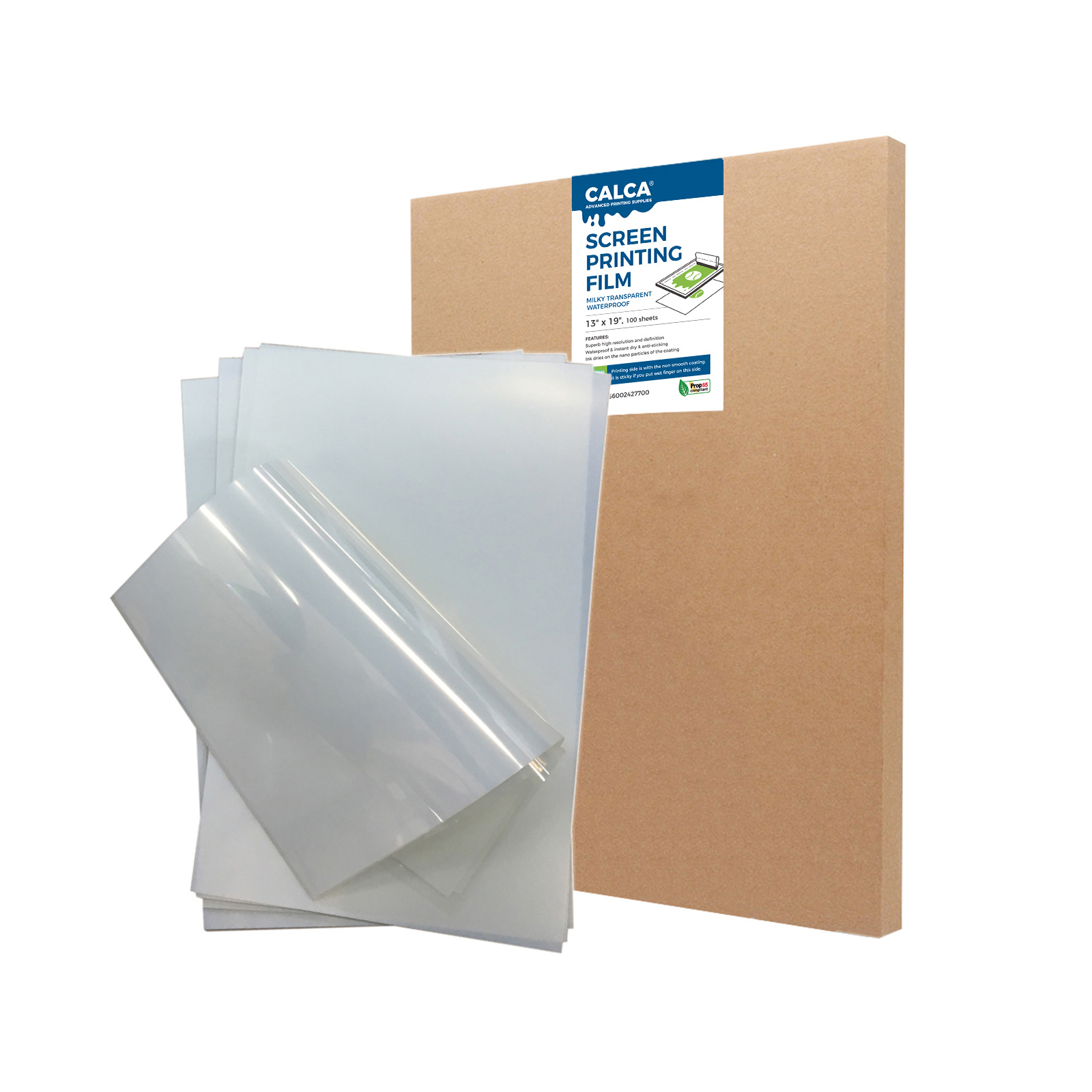 US Stock, CALCA Waterproof Inkjet Milky Transparency Film 13" x 19" - 100 Sheets/pack