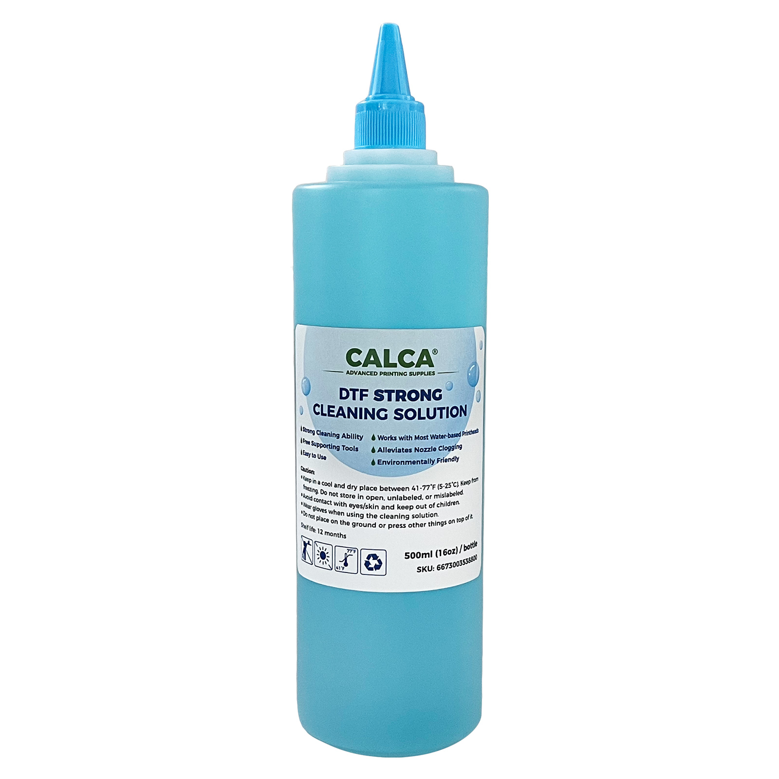 Water-based Strong Cleaning Solution for CALCA DTF  Printers. 16 oz, Bottle of 500ml