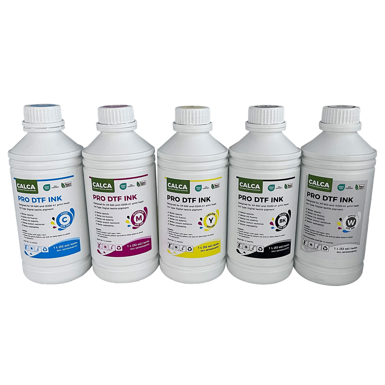 CALCA PRO Water-Based DTF Ink for Epson Printheads - 32 oz, Bottle of 1L