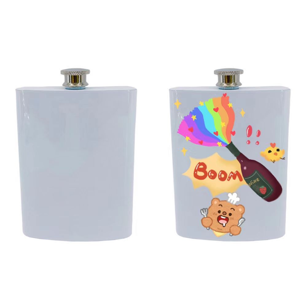 25pcs CALCA 8oz White 304 Stainless Steel Sublimation Blanks Alcohol Whiskey Liquor Pot Pocket Hip Flask Wine Bottle