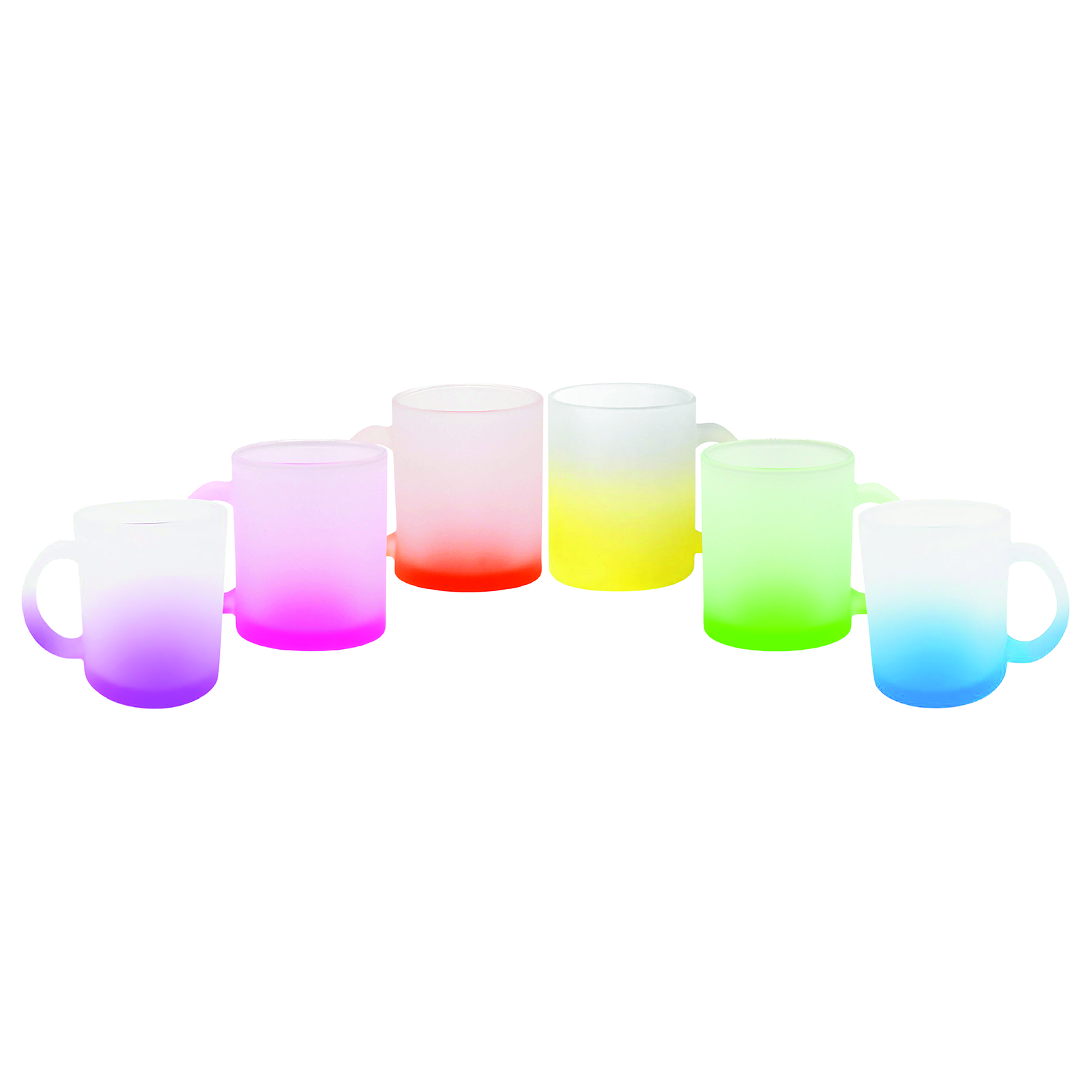 36Piece 11oz Blank Frosted Color Gradient Glass Sublimation Beer Mugs