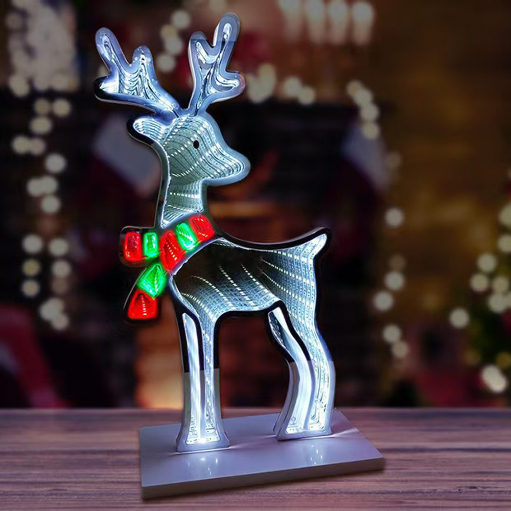 Desktop Lamp Reindeer Mirror Tunnel Santa Claus Light, LED Night Light 3D Mirror Light (Double Sided) Desktop Lamp Reindeer Mirror Tunnel Santa Claus Light, LED Night Light 3D Mirror Light (Double Sided)