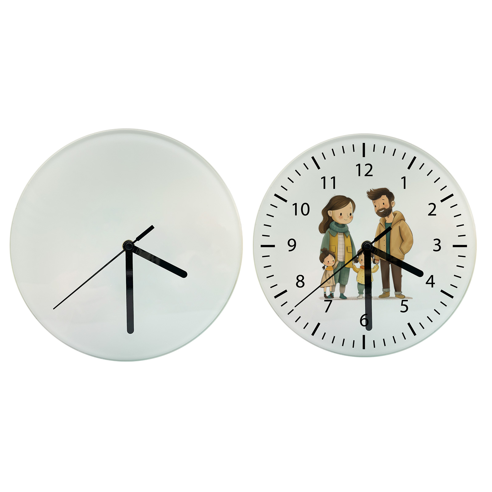 CALCA 20 Pack 7.8" Sublimation Blank Round Glass Photo Frame Clock Tempered Glass Clock, for Heat Transfer Printing, Sublimation Blank DIY Picture Wall Frame Poster for Home Decor