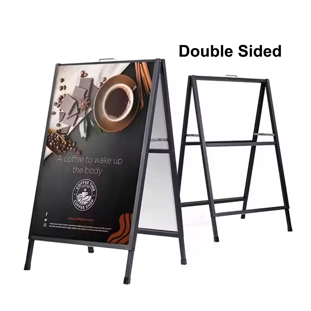 60*80cm Single/Double-Sided Outdoor Iron Snap Frame Board Sign Stand Board Poster Display Rack(only Stand)