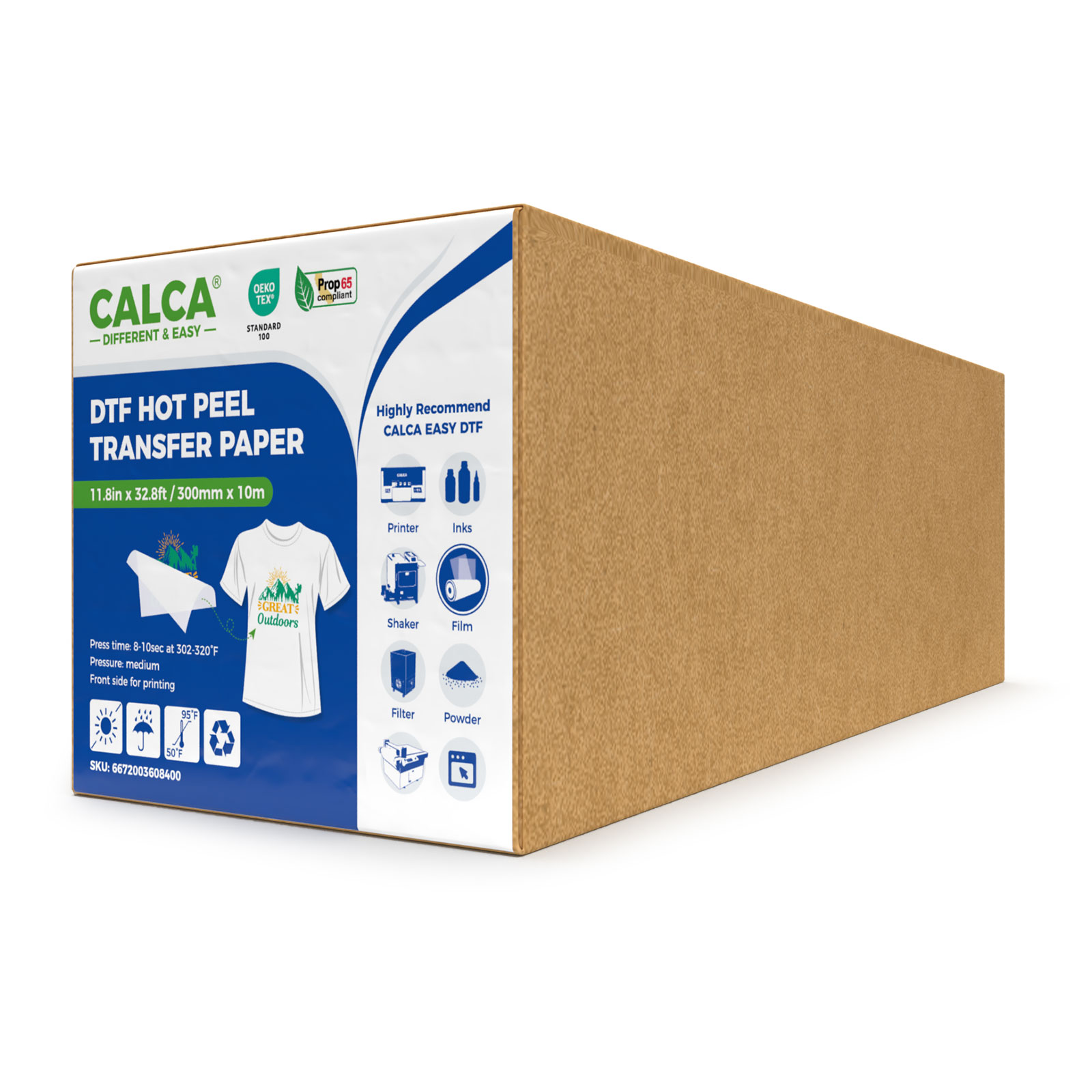 CALCA 11.8in x 32.8ft/30cm x 10m DTF Hot Peel Transfer Paper Premium Roll CALCA 11.8in x 32.8ft/30cm x 10m DTF Hot Peel Transfer Paper Premium Roll