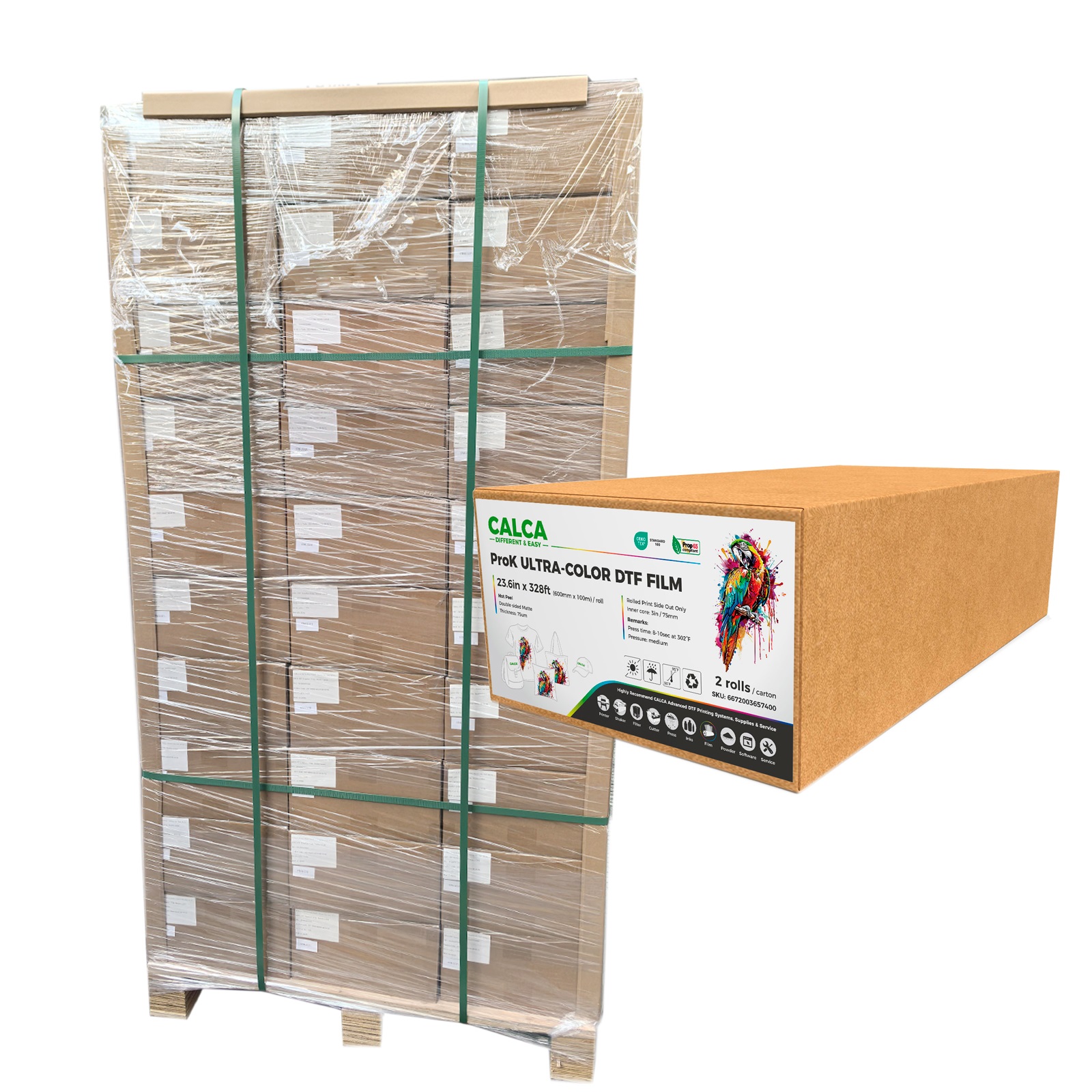 US Stock,108 Roll/1 Pallet CALCA ProK Instant Hot Peel 23.6in x 328ft/60cm x 100m DTF Transfer Film, Double sided US Stock,108 Roll/1 Pallet CALCA ProK Instant Hot Peel 23.6in x 328ft/60cm x 100m DTF Transfer Film, Double sided