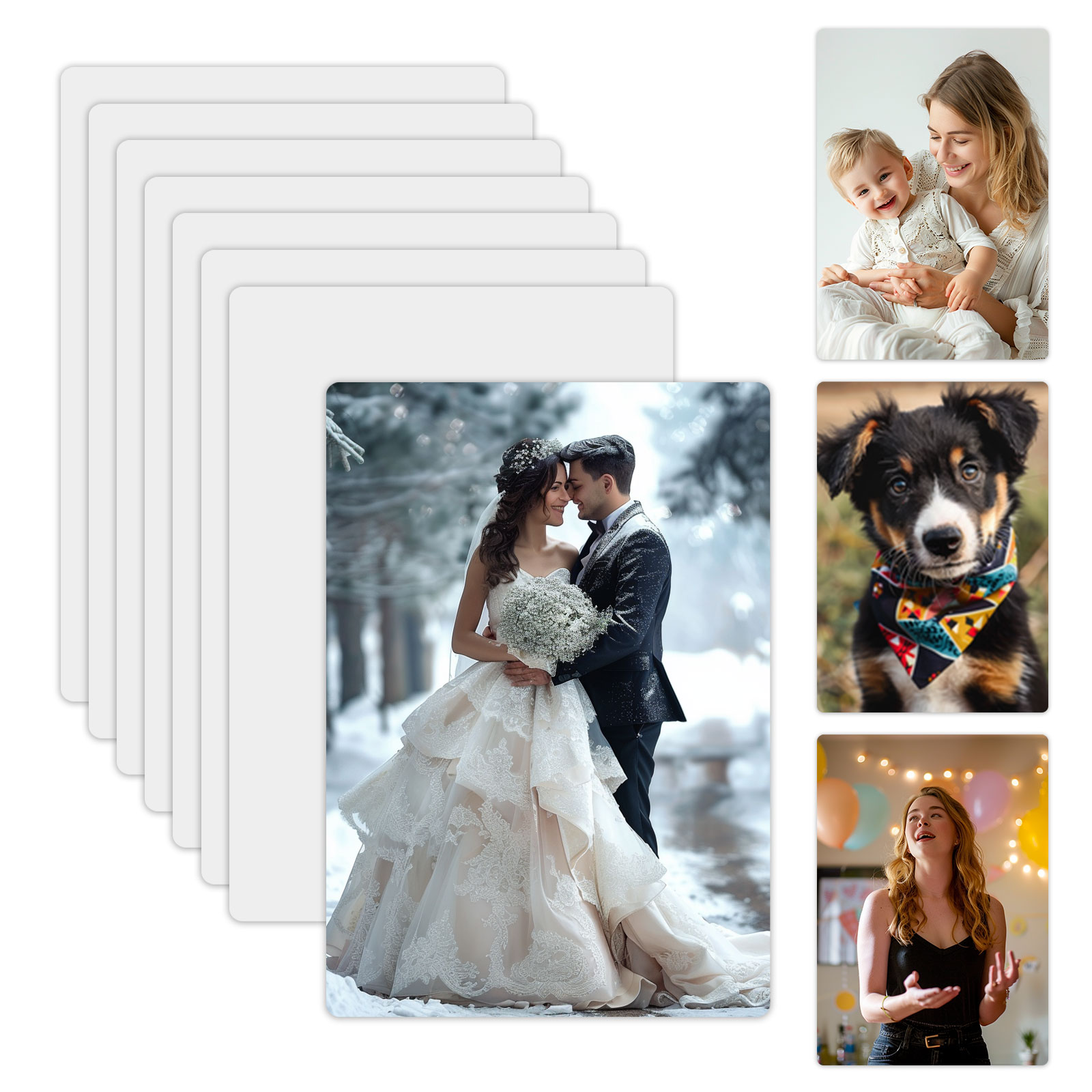 CALCA 50pcs 12" x 18" Sublimation Blank Aluminum Sheets - 1mm Thick, Glossy White with Round Corner
