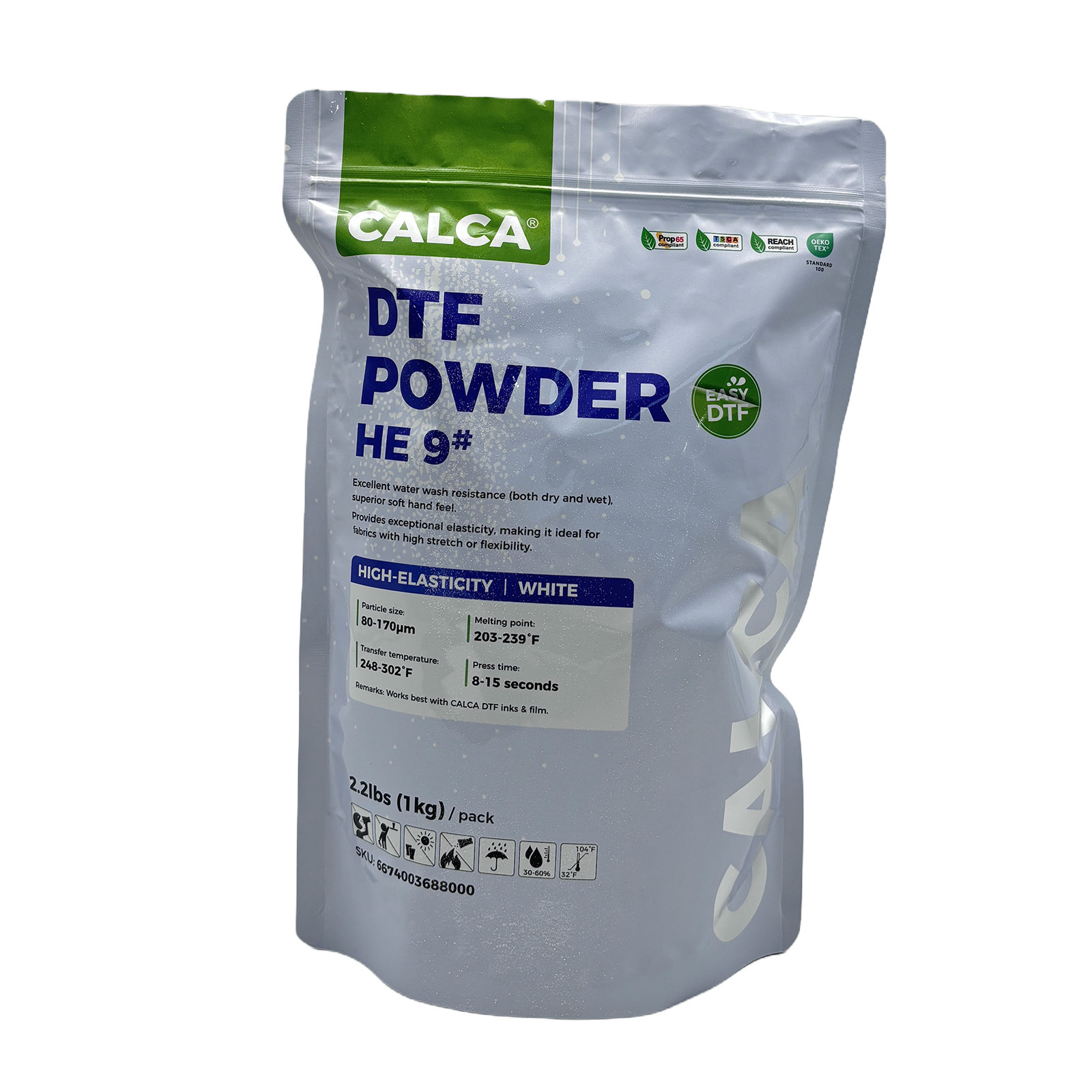 CALCA HE9 High-Elasticity Powder(2.2lbs Pack, 1kg, Fine, White)