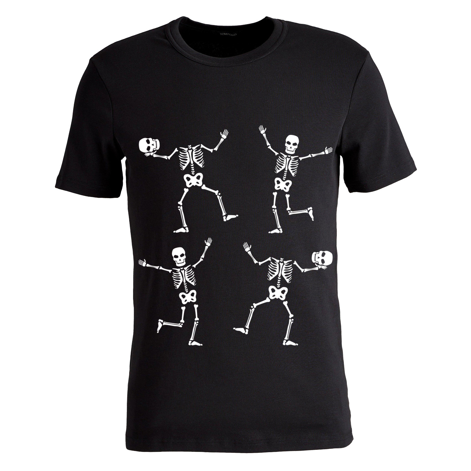 DANCING SKELETON Digital Direct to Garment Printed T-Shirt - 220g Unisex Short Sleeve Tee, Motorcycle Icon Graphic Design