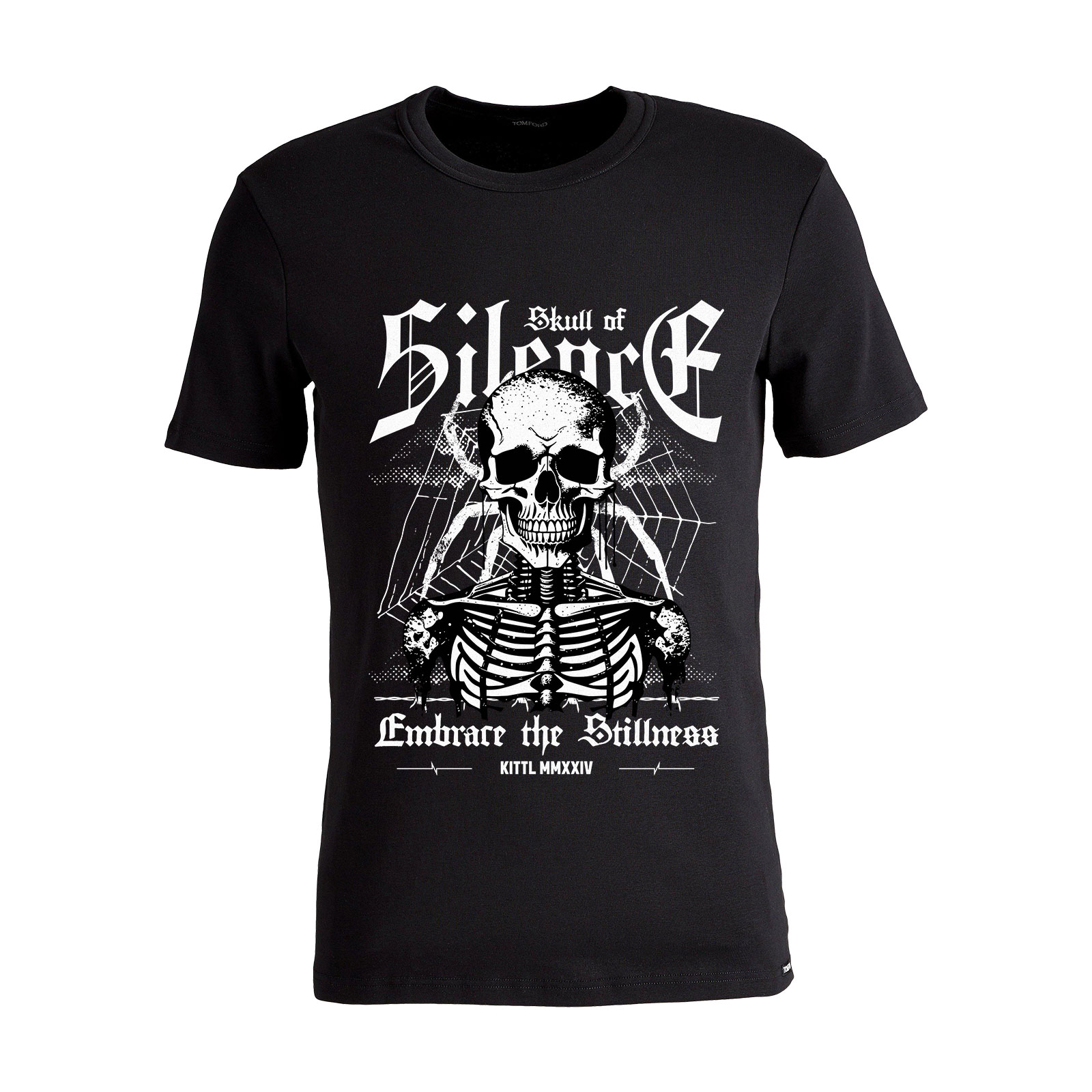 Skull of Silence Digital Direct to Garment Printed T-Shirt - 220g Unisex Short Sleeve Tee, Motorcycle Icon Graphic Design