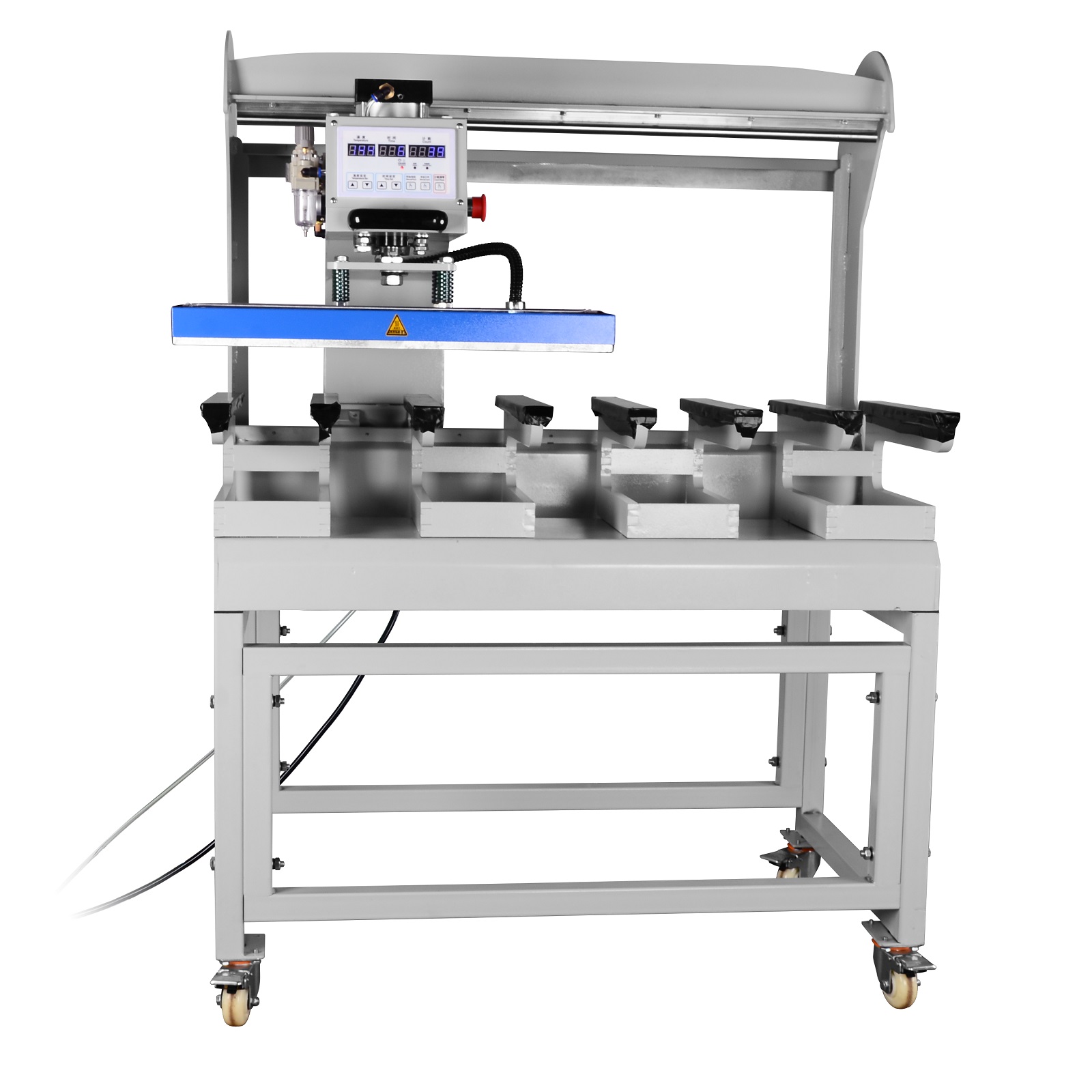 Qomolangma 16in x 24in Semi-Automatic Up-Sliding Pneumatic Eight-Bar Heat Press Machine – For Seamless Flat Bonding of Denim & Underwear Qomolangma 16in x 24in Semi-Automatic Up-Sliding Pneumatic Eight-Bar Heat Press Machine – For Seamless Flat Bonding of Denim & Underwear