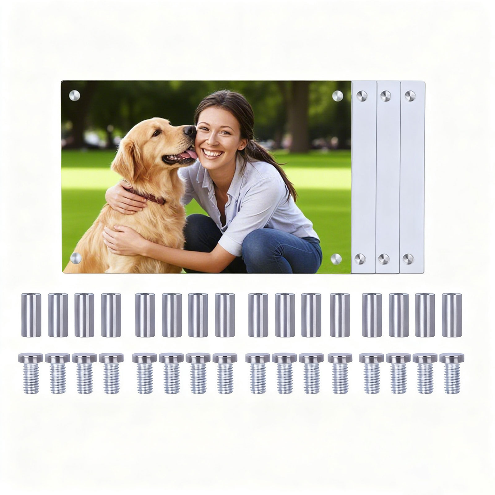 US Stock CALCA 24 Pack 11.8"x15.7" Sublimation Blank Glass Photo Frames, Personalizable, Decorative with Hanging Kit for Home Decor(Local Pick-Up)