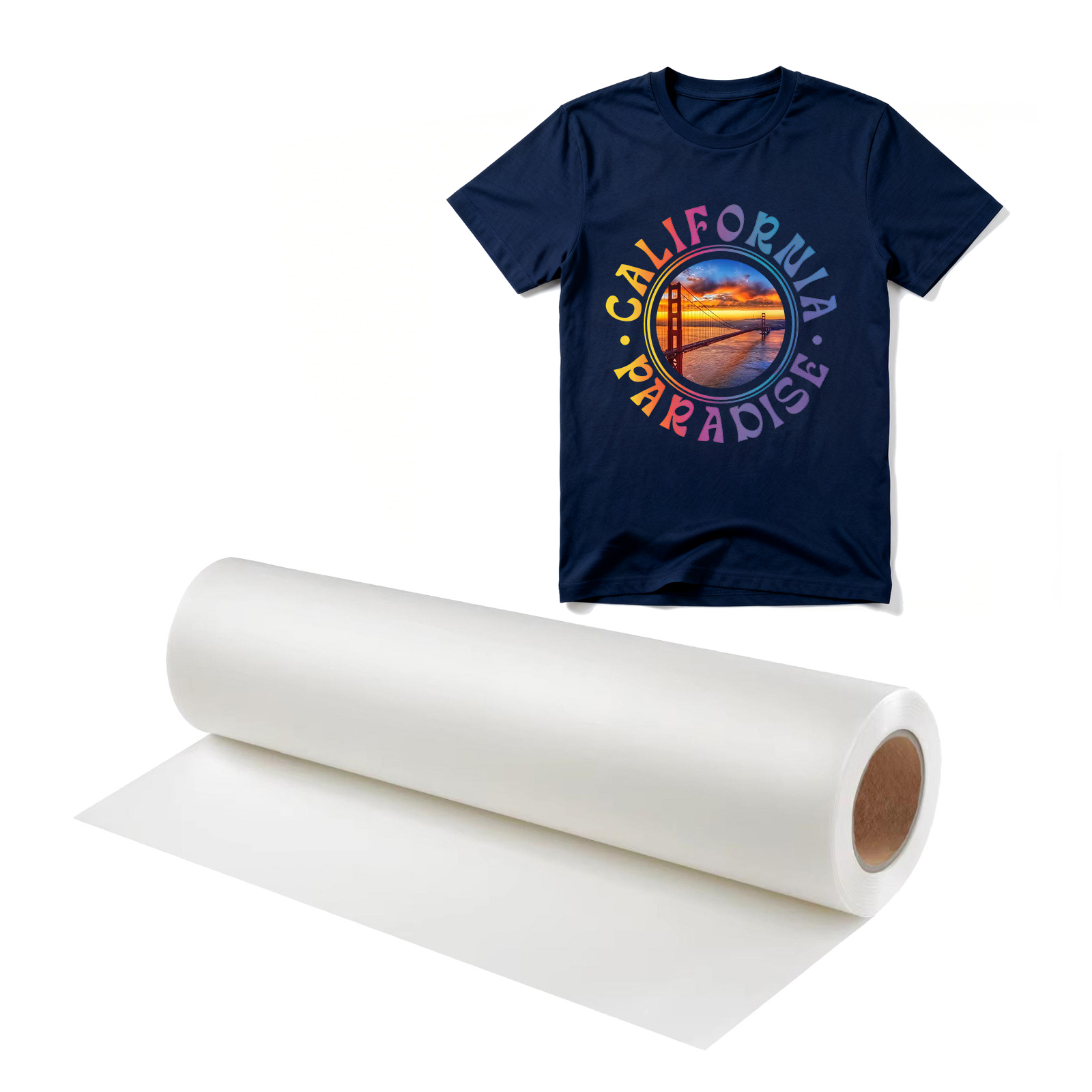 US Stock-CALCA 24" x 98´ Roll: White 75-Micron PU Heat Transfer Vinyl – Eco-Solvent Printable for Dark T-Shirt Fabrics (Local Pick-Up)