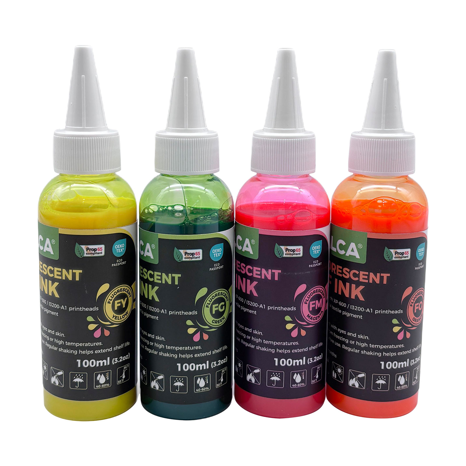 CALCA Fluorescent GOPY Direct to Transfer Film Ink for Epson Printheads. 3.2oz, Bottle of 100ml, Water-based DTF Inks