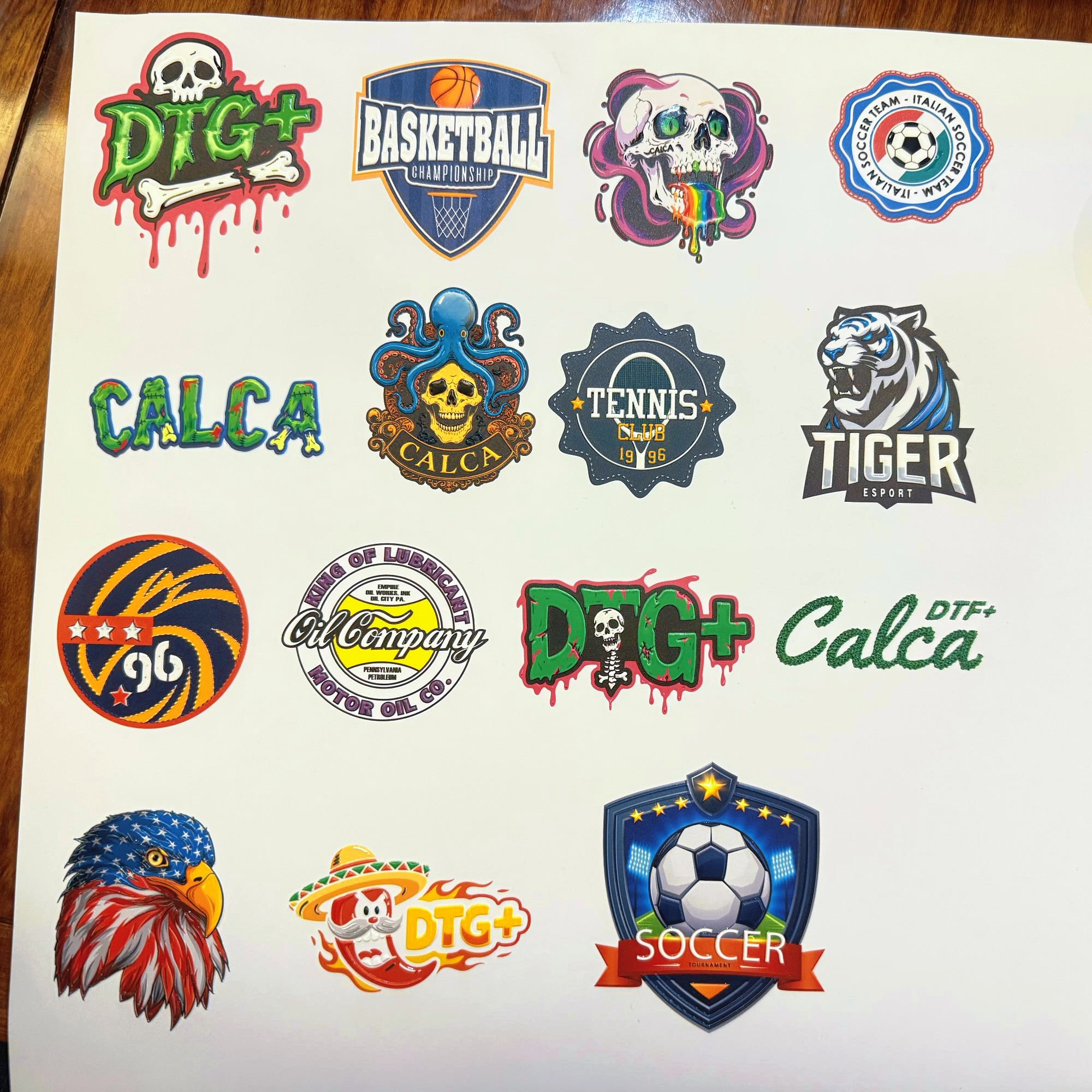 Gang Sheets Iron-On Heat Transfer TPU Patches 3D Embossed Patches Soft Flexstyle Metflex Custom Patches