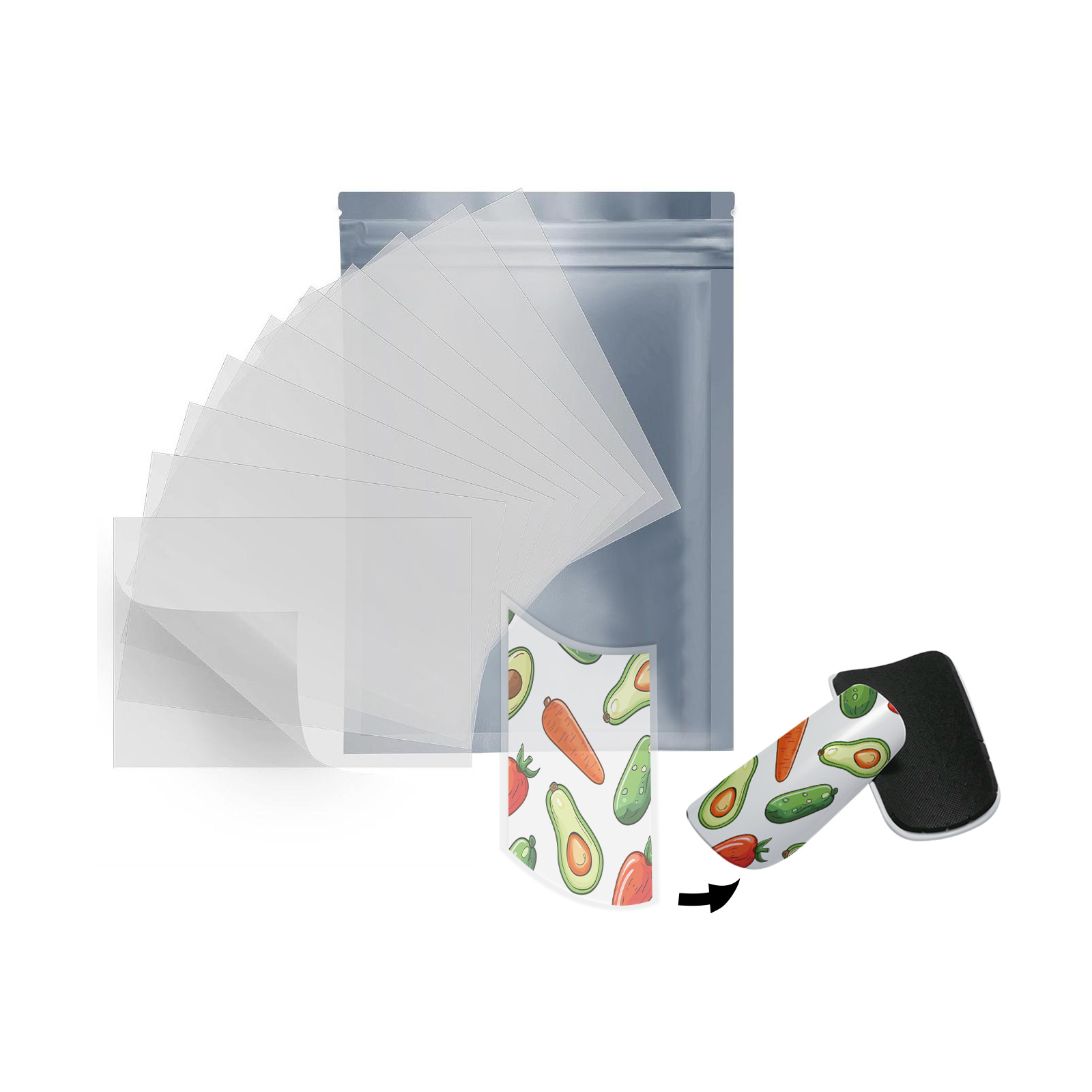 CALCA 8.7mil A3 Matte Clear 3D Heat Transfer Film - PET Sublimation Sheets for T-Shirts, Mugs & Keycaps