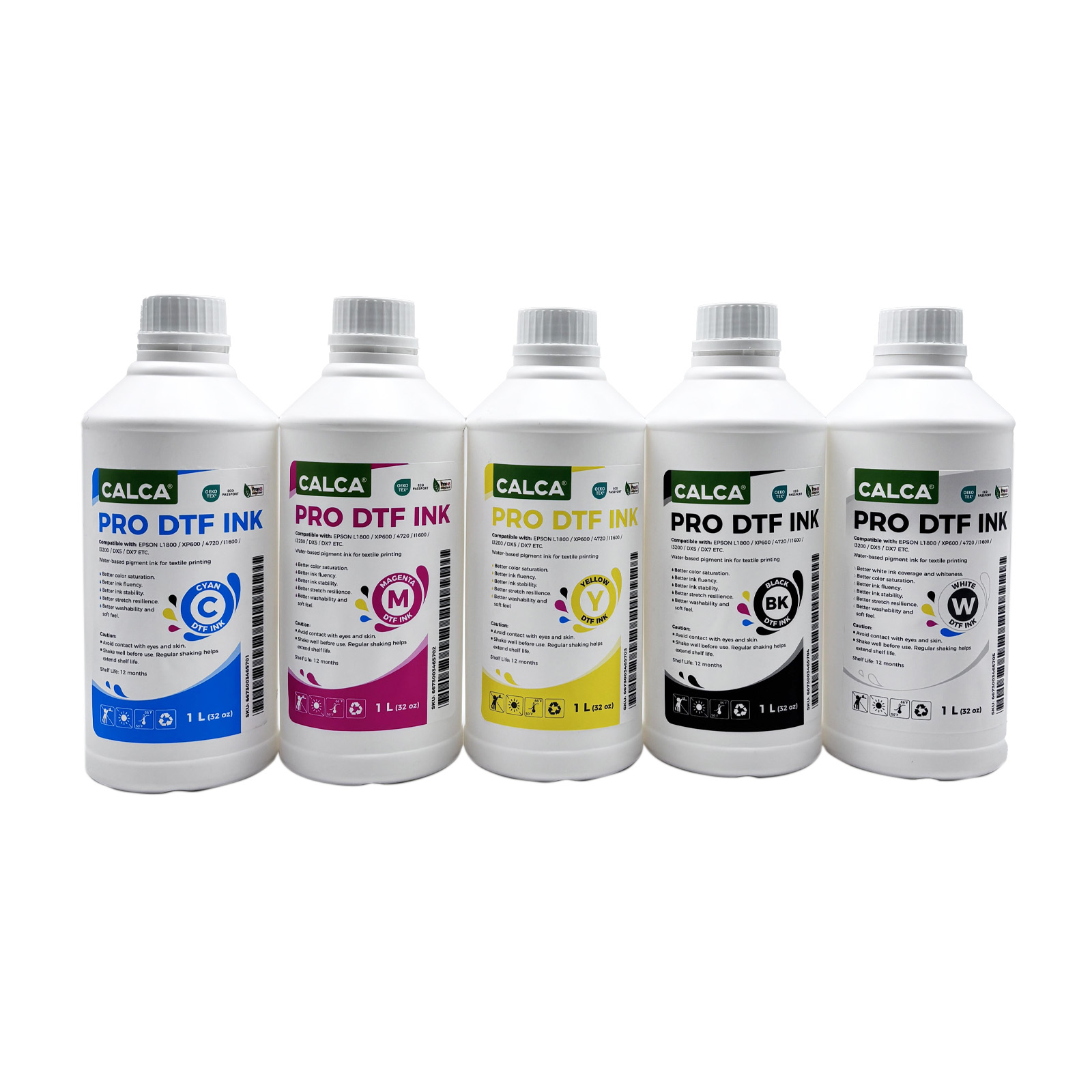 US Stock, PRO Direct to Transfer Film Ink for Epson Printheads. 32 oz, Bottle of 1L, Water-based DTF Inks